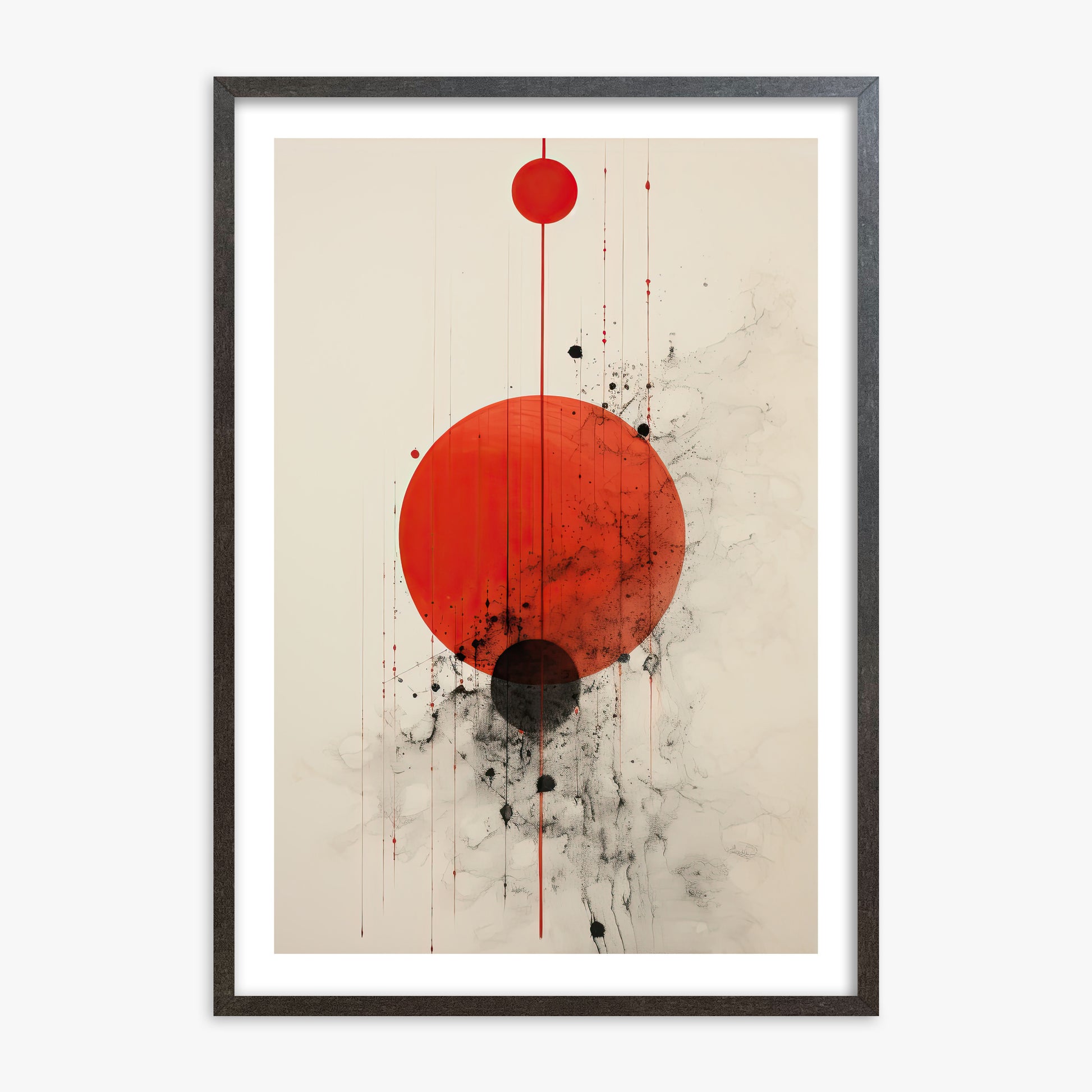 Crimson Eclipse, 70x100cm Framed Art Reproduction With Espresso Frame