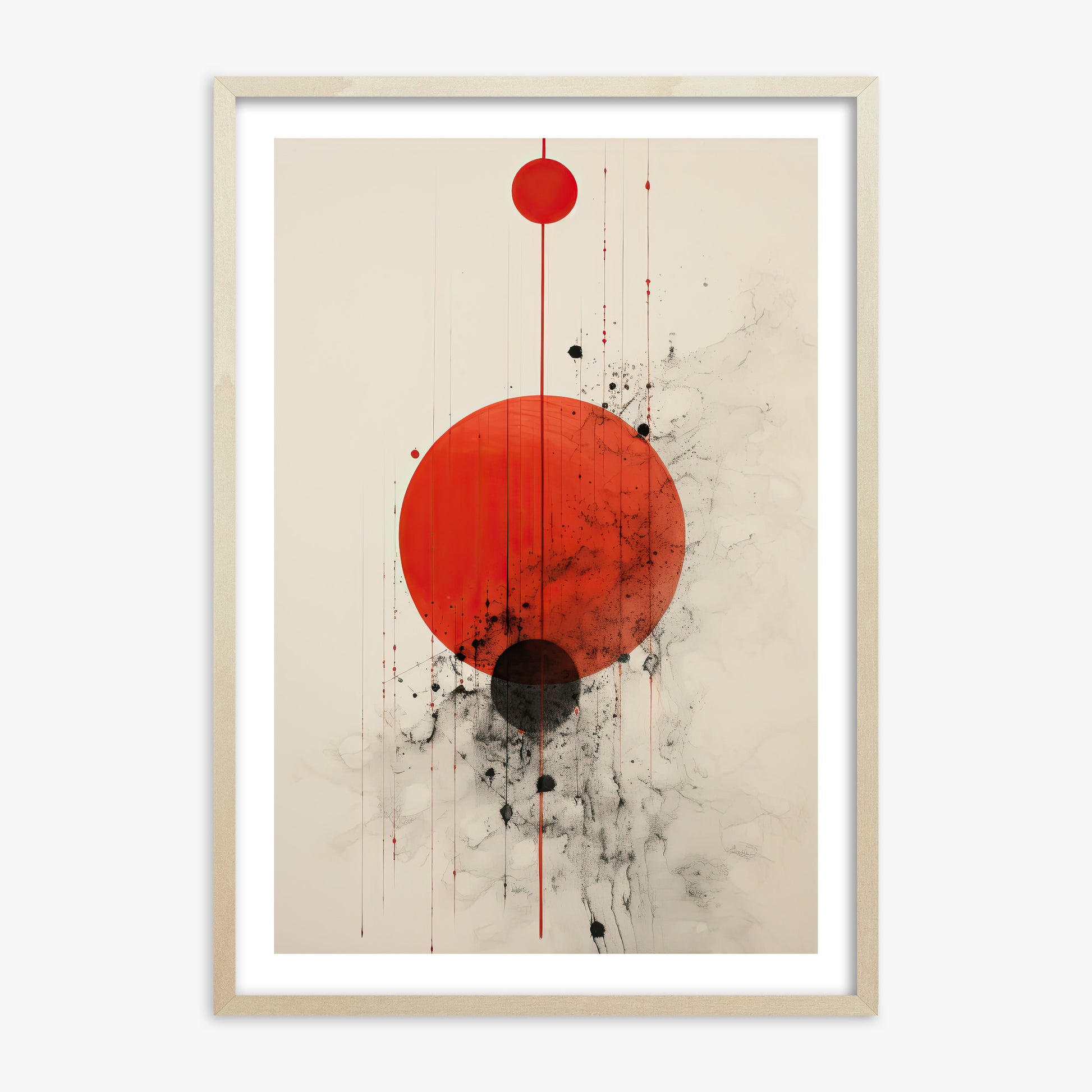 Crimson Eclipse, 70x100cm Framed Art Reproduction With Lime Wood Frame