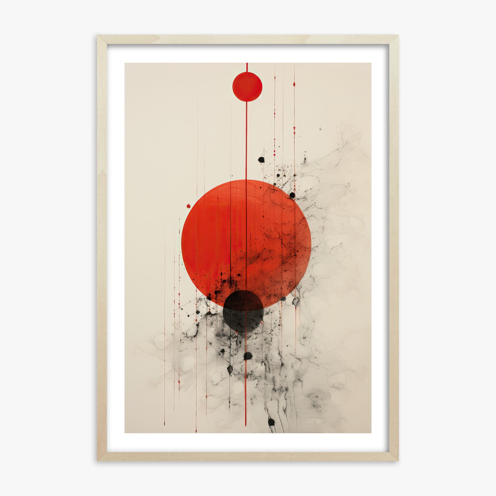 Crimson Eclipse, 70x100cm Framed Art Reproduction With Lime Wood Frame