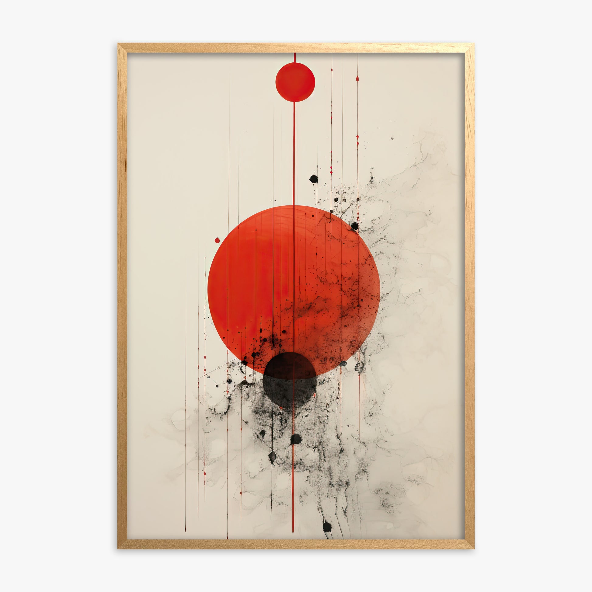Crimson Eclipse, Oak Framed Poster With Oak Frame