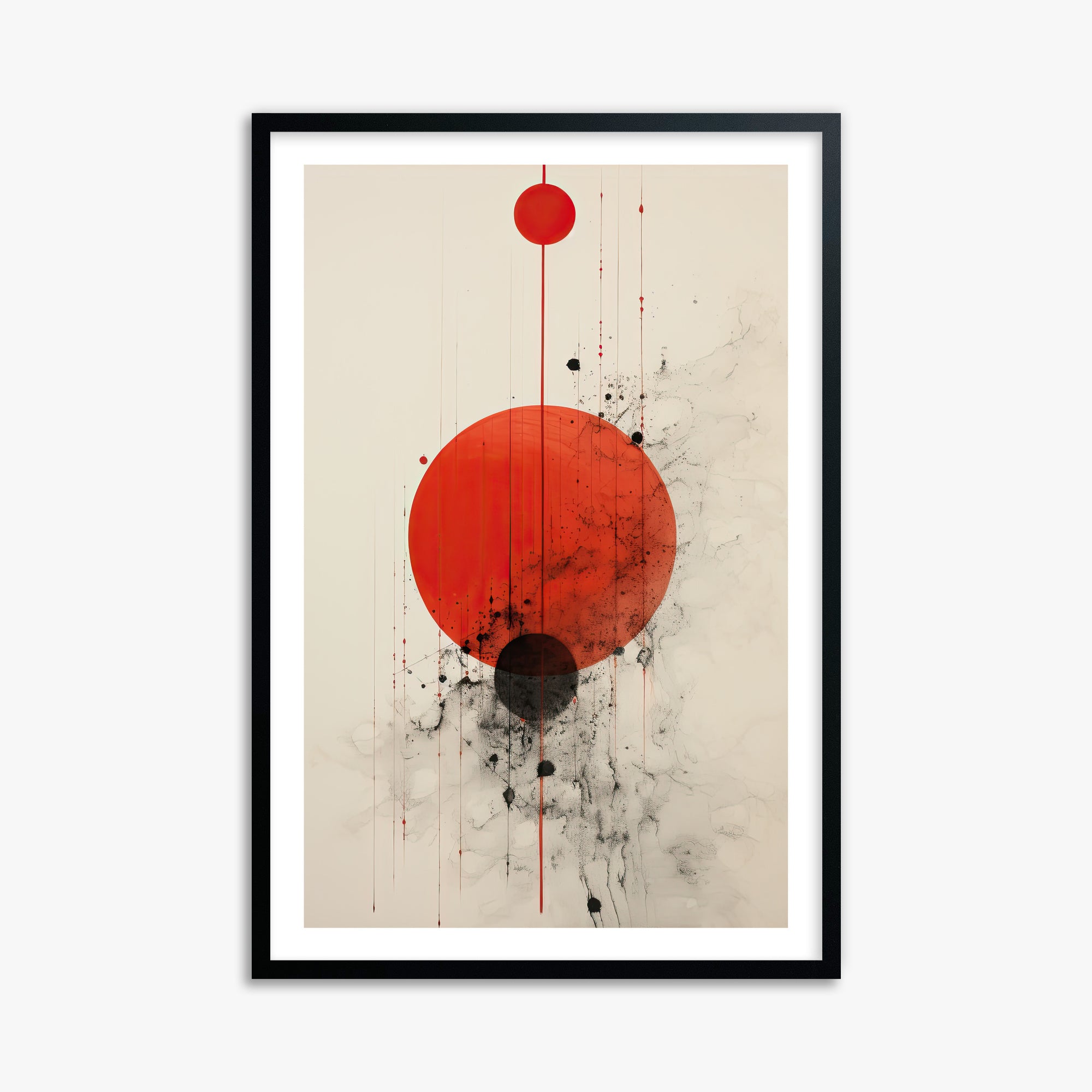 Crimson Eclipse, 61x91cm Black Framed Art Reproduction