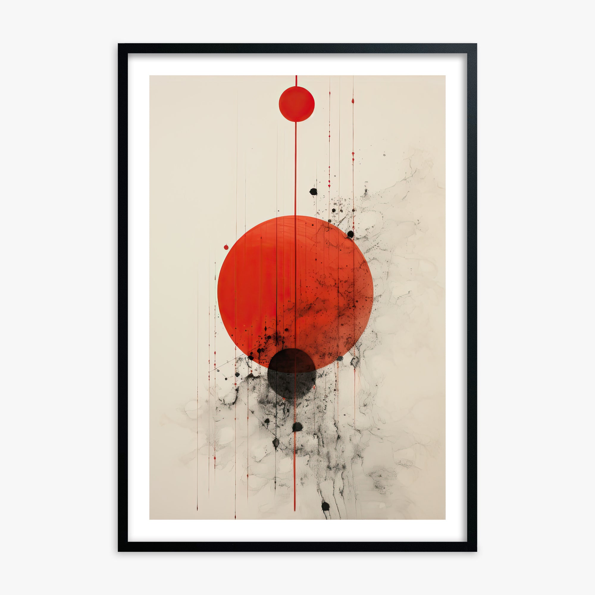 Crimson Eclipse, 70x100cm Black Framed Art Reproduction