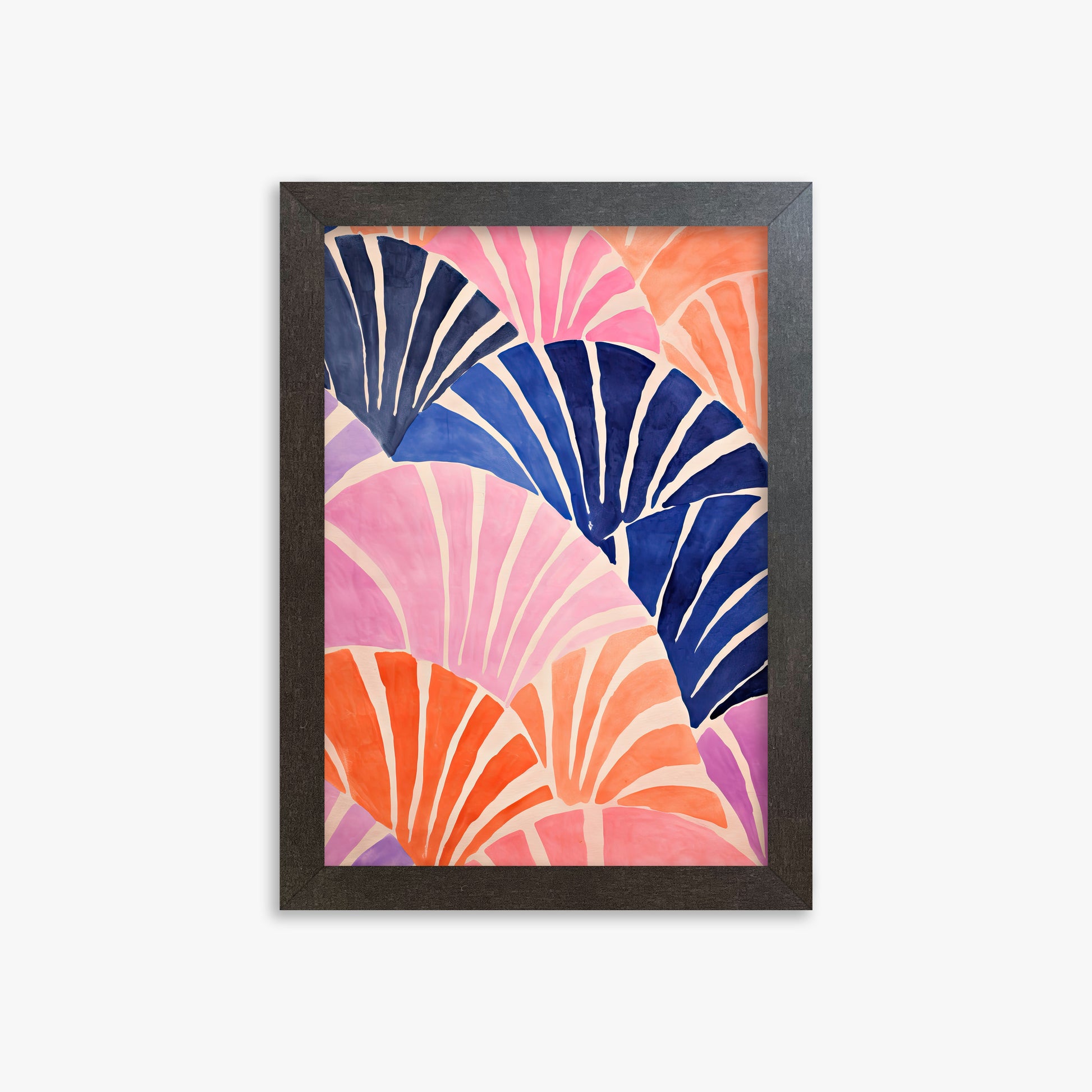 Coral Fan Waves, 21x30cm Framed Poster With Espresso Frame