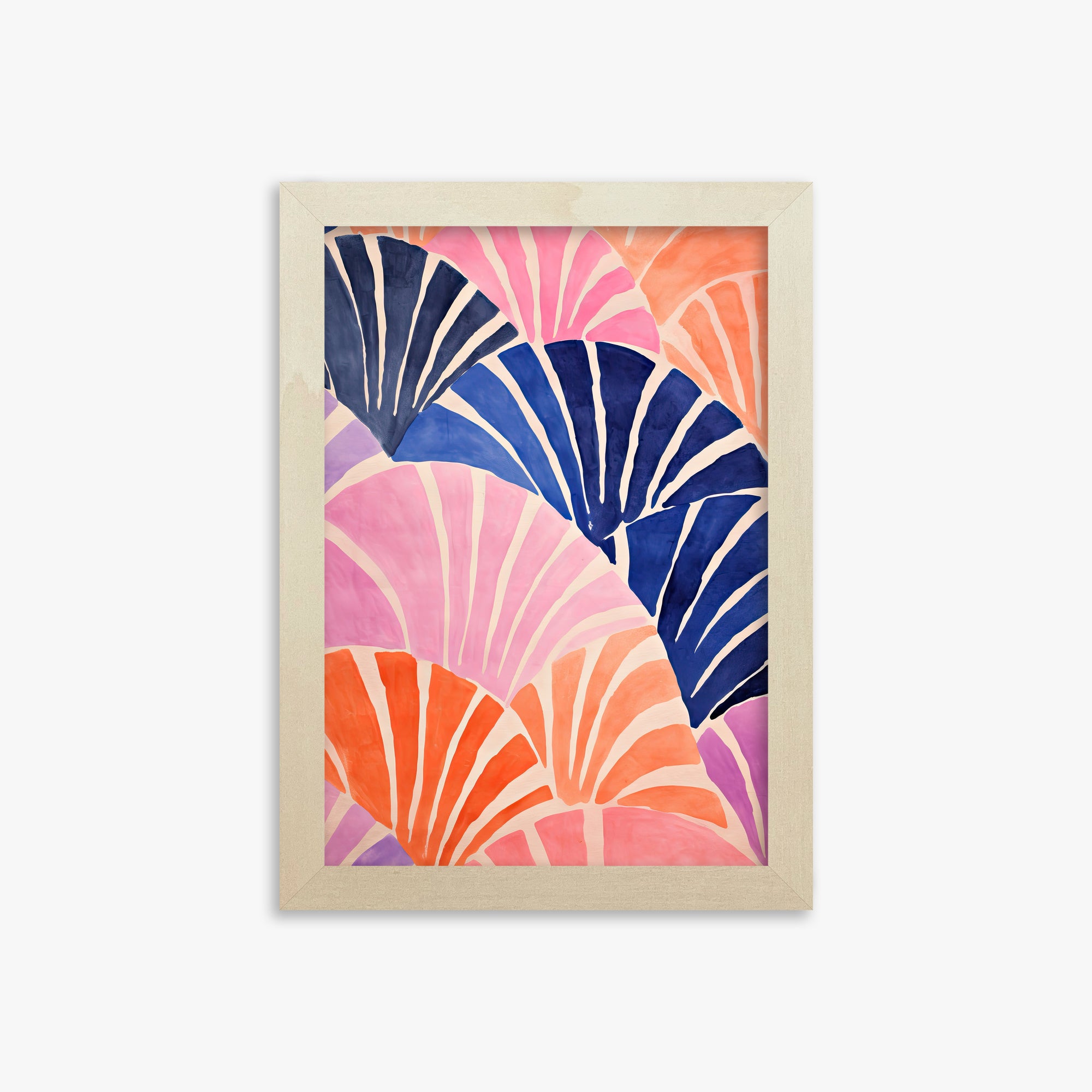 Coral Fan Waves, 21x30cm Framed Poster With Lime Wood Frame