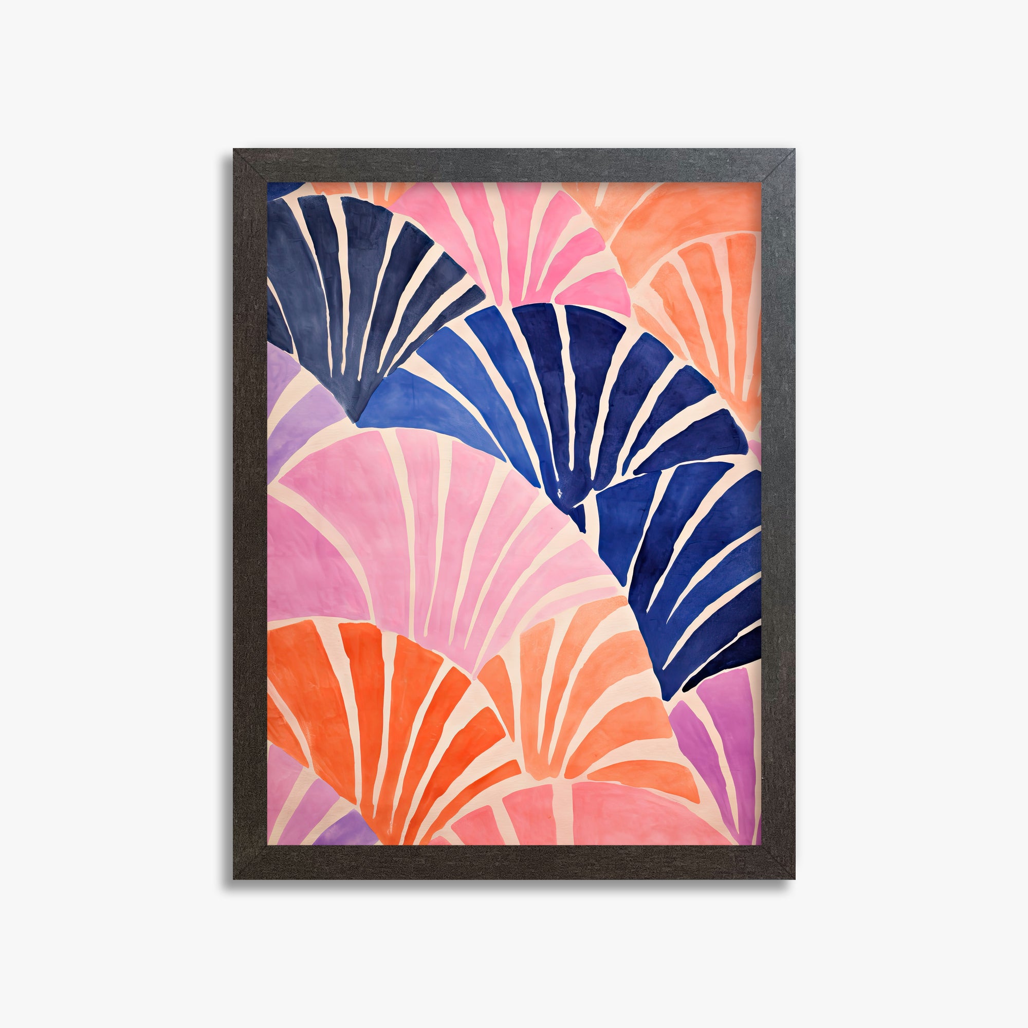 Coral Fan Waves, 30x40cm Framed Poster With Espresso Frame
