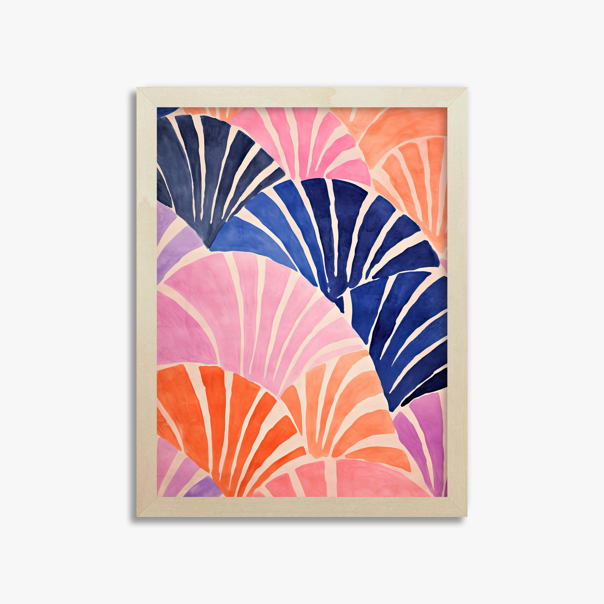 Coral Fan Waves, 30x40cm Framed Poster With Lime Wood Frame