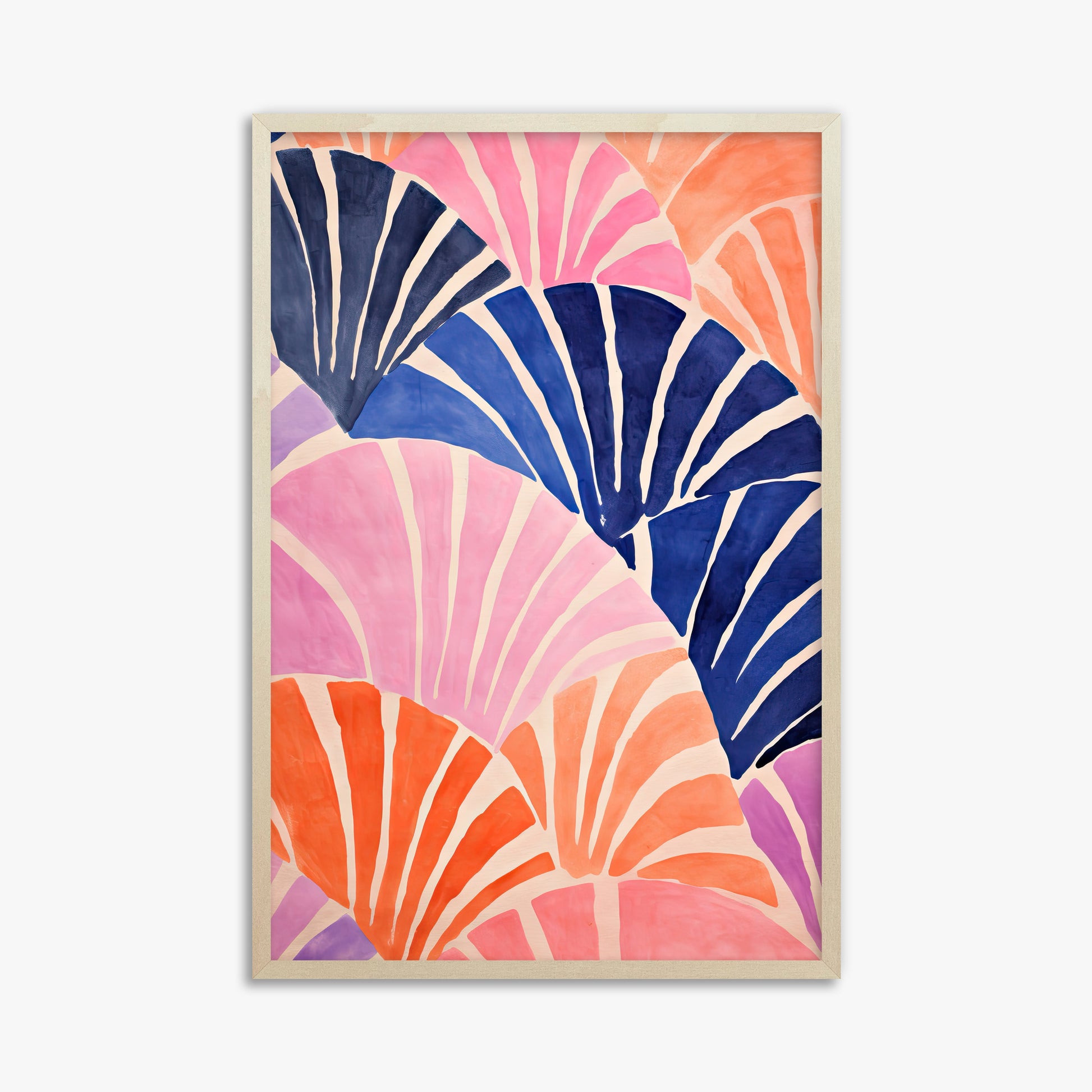 Coral Fan Waves, 61x91cm Framed Poster With Lime Wood Frame