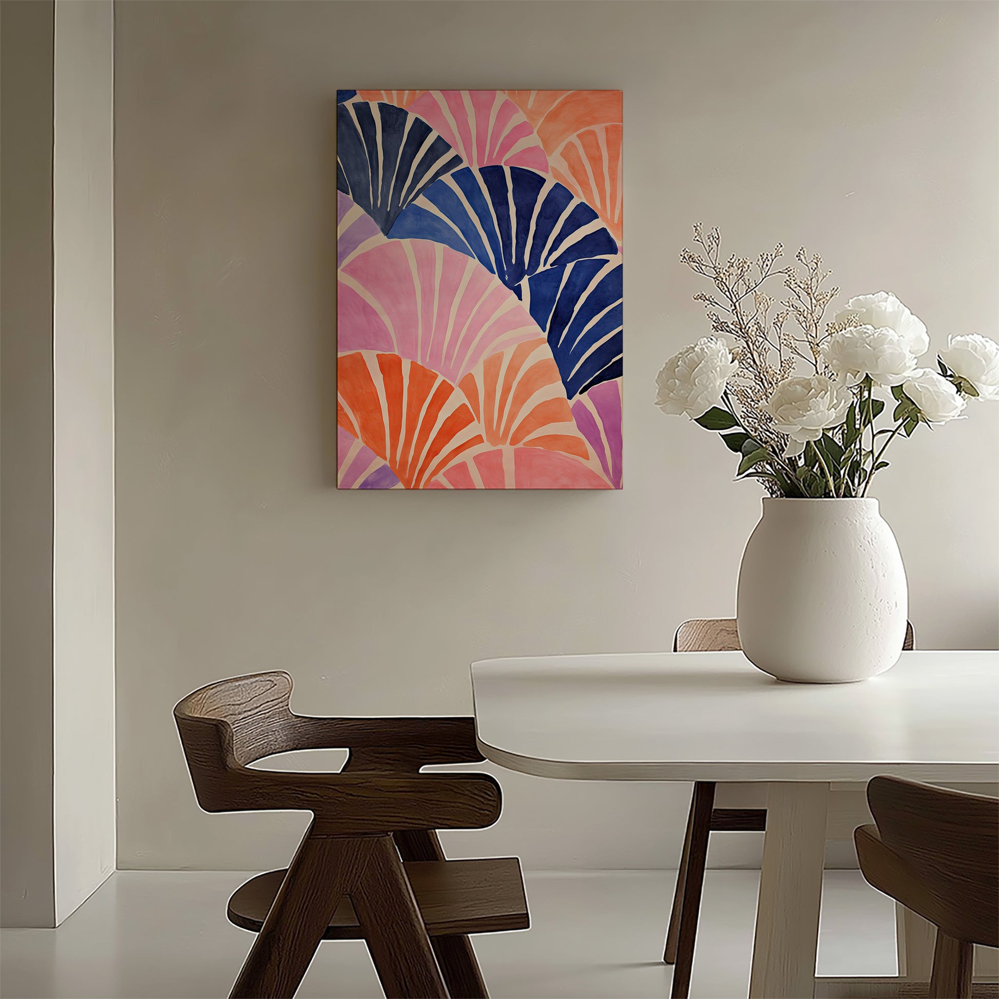 Design Concept No. 58 for Coral Fan Waves Modern Satin Canvas Poster Art