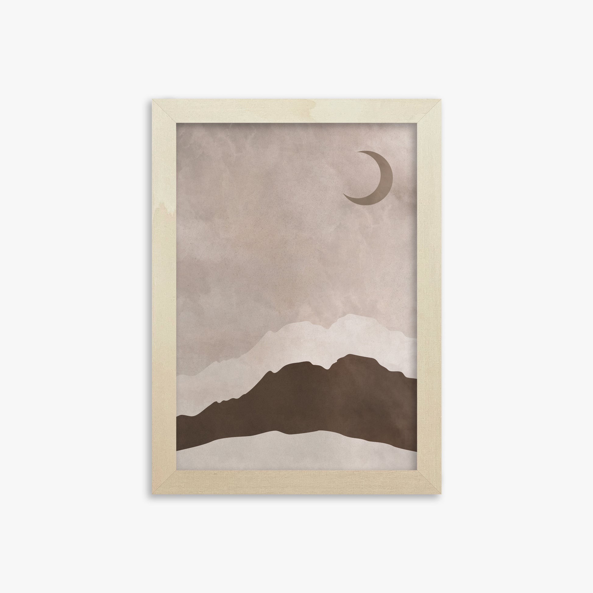 Crescent Mountain Silhouette, 21x30cm Framed Poster With Lime Wood Frame