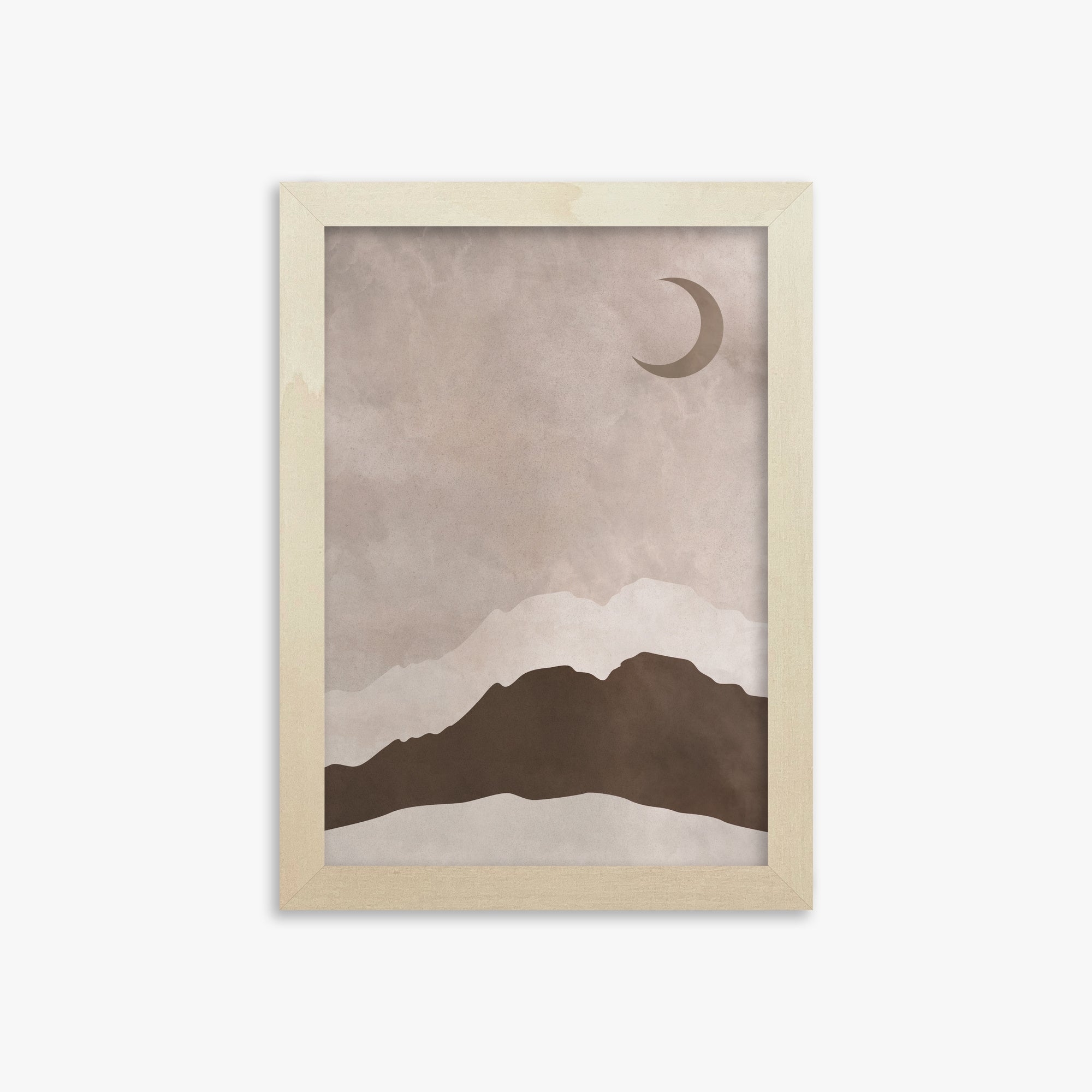 Crescent Mountain Silhouette, 21x30cm Framed Poster With Lime Wood Frame