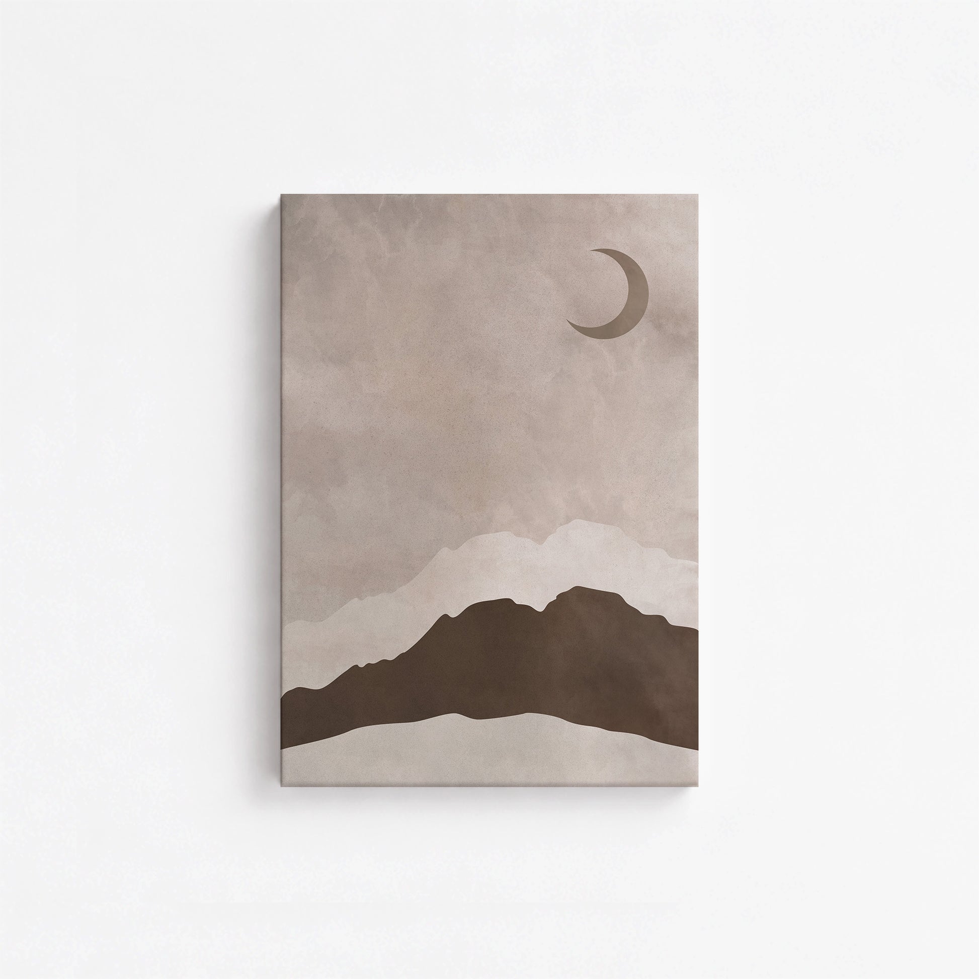 Crescent Mountain Silhouette, 21x30cm Satin Canvas Poster