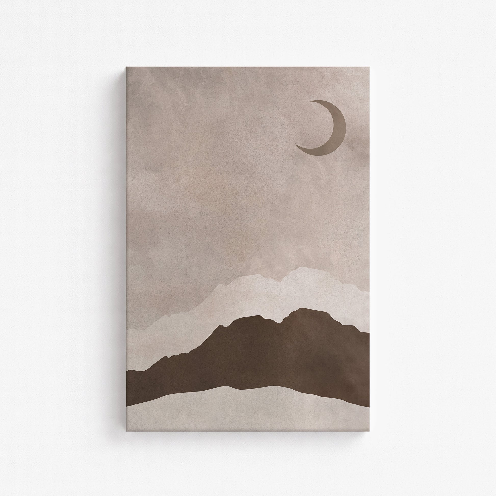 Crescent Mountain Silhouette, 61x91cm Satin Canvas Poster