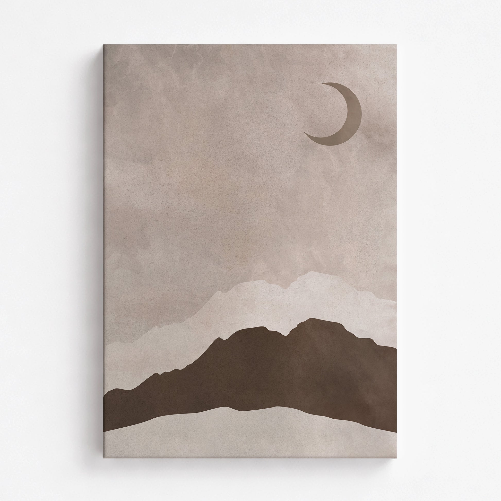 Crescent Mountain Silhouette, 70x100cm Satin Canvas Poster
