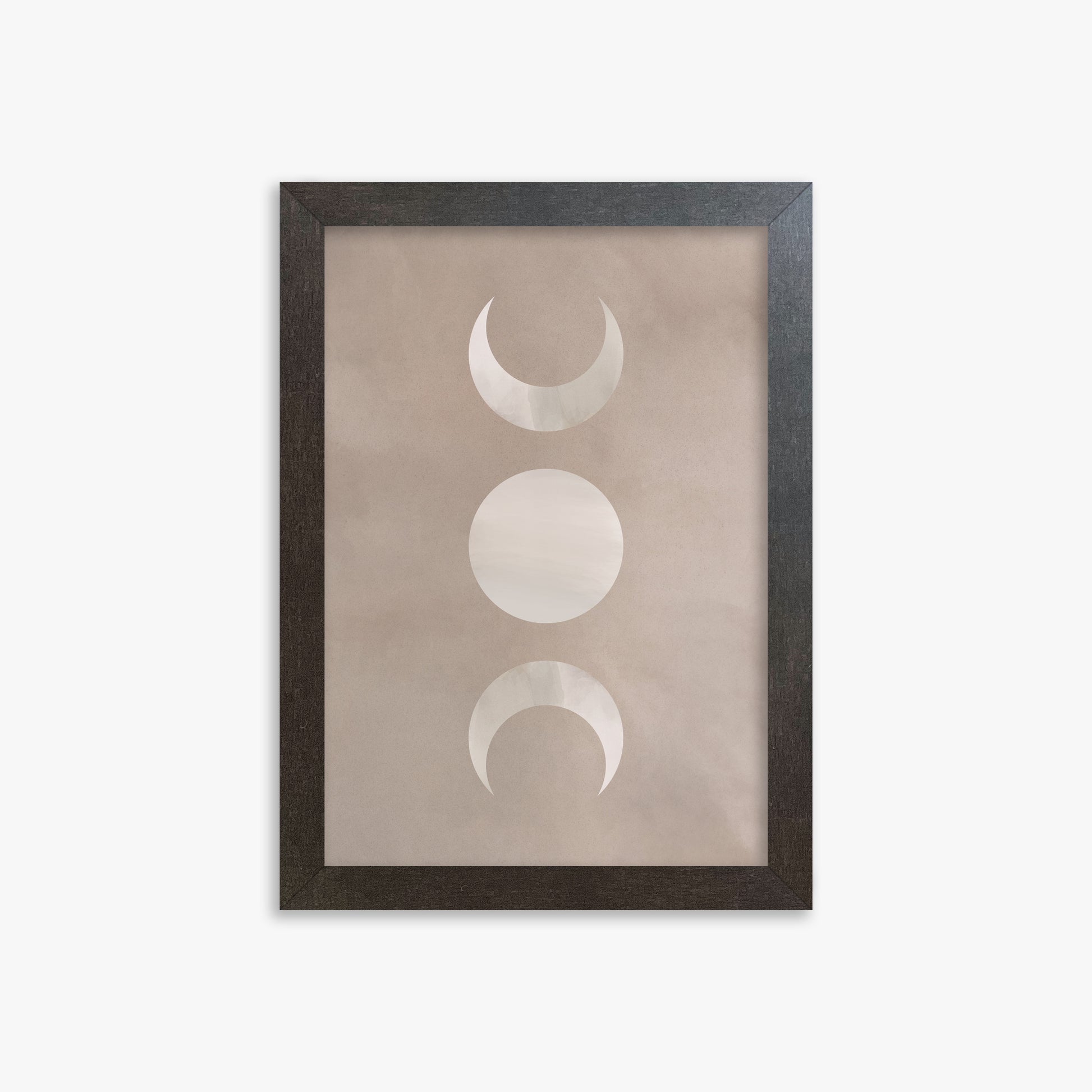 Lunar Phase Trio, 21x30cm Framed Art Reproduction With Espresso Frame