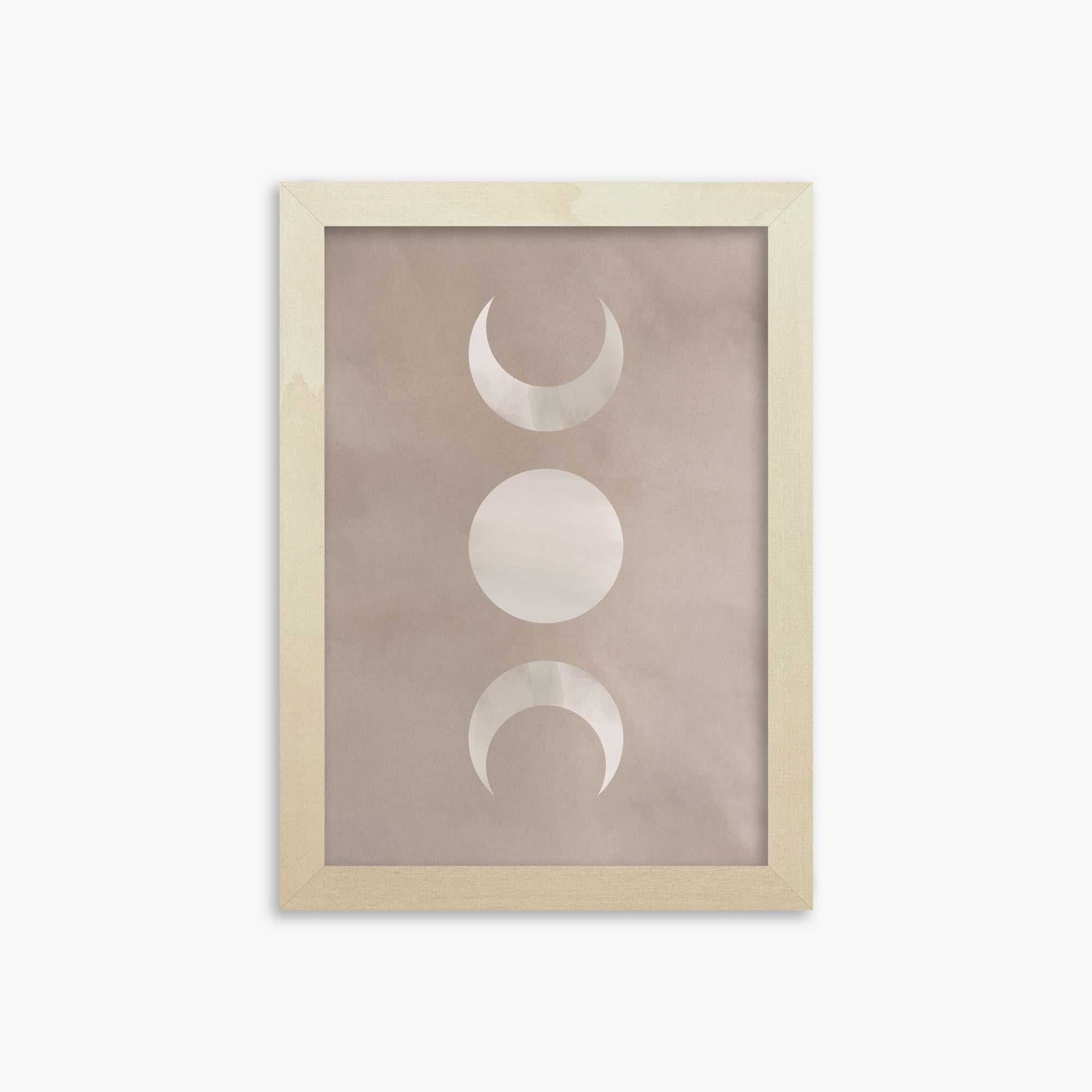 Lunar Phase Trio, 21x30cm Framed Art Reproduction With Lime Wood Frame