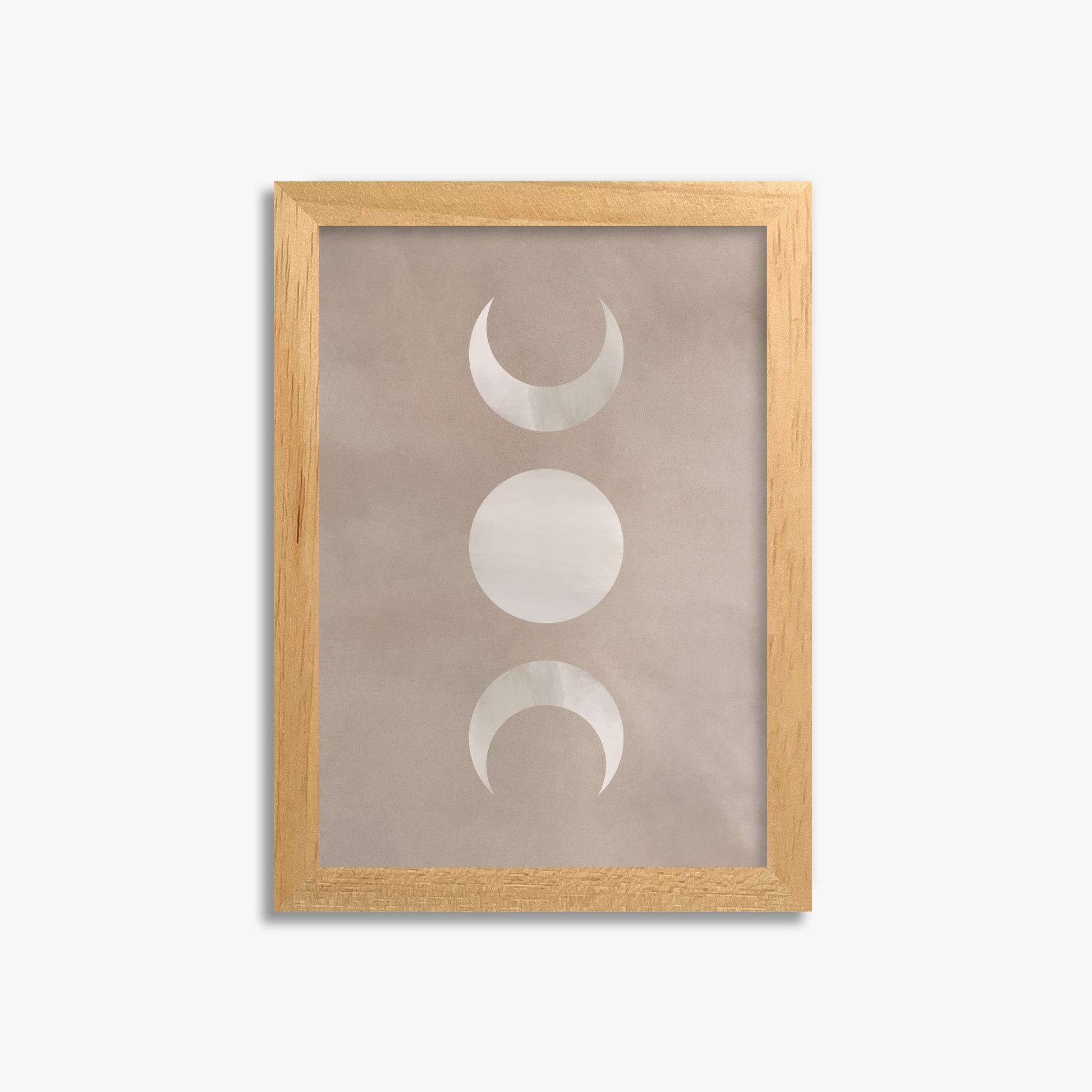 Lunar Phase Trio, 21x30cm Framed Poster With Oak Frame