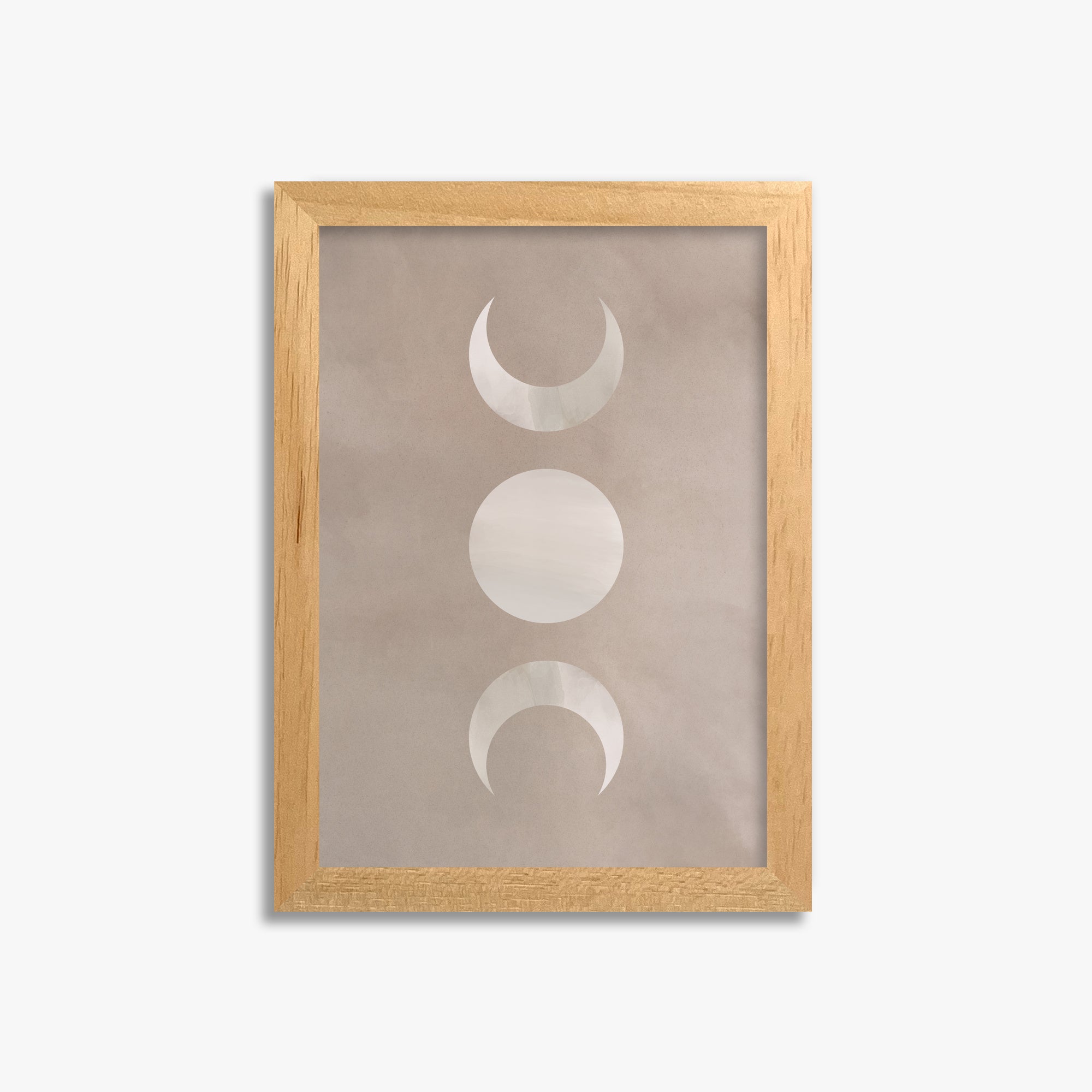 Lunar Phase Trio, 21x30cm Framed Poster With Oak Frame