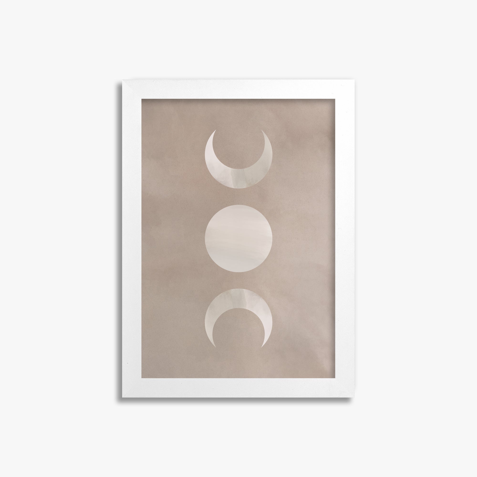 Lunar Phase Trio, 21x30cm Framed Poster With White Frame