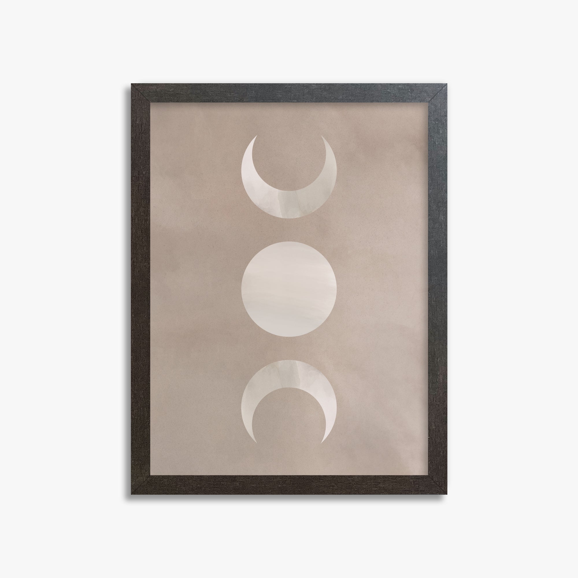 Lunar Phase Trio, 30x40cm Framed Art Reproduction With Espresso Frame