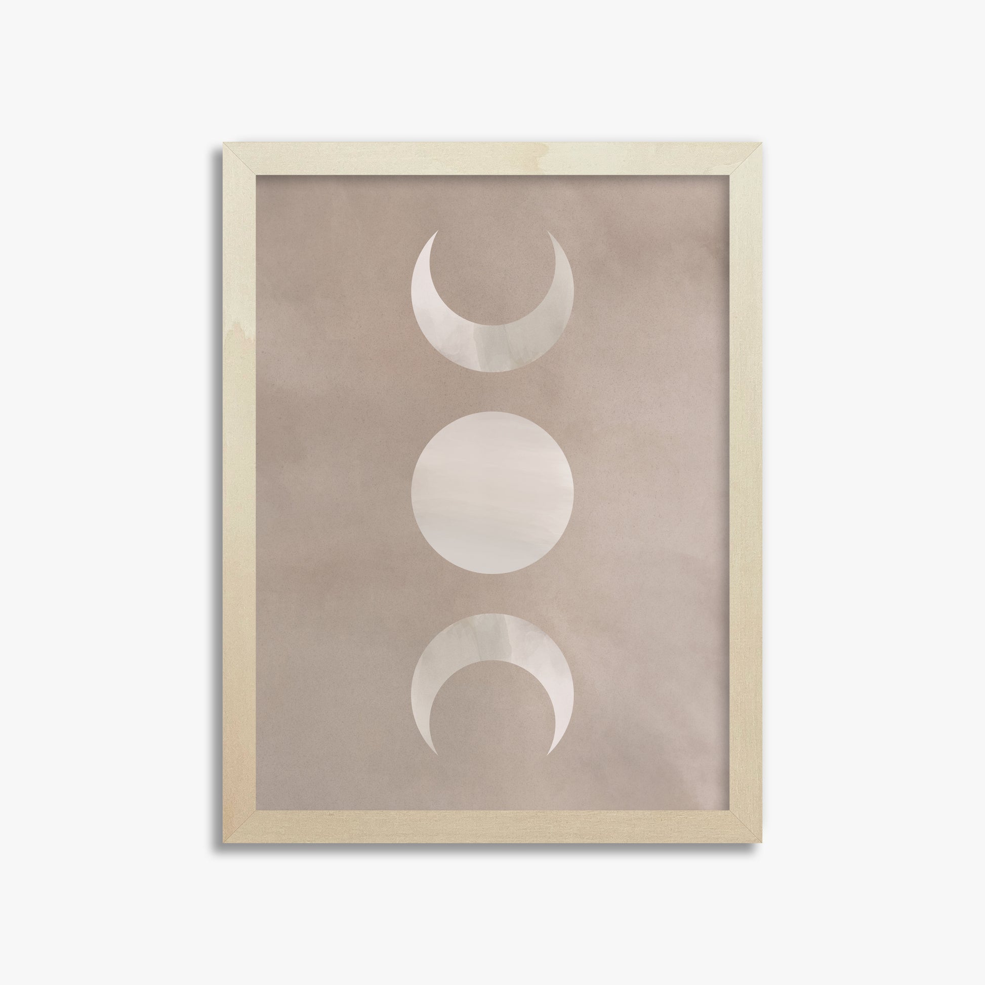 Lunar Phase Trio, 30x40cm Framed Art Reproduction With Lime Wood Frame