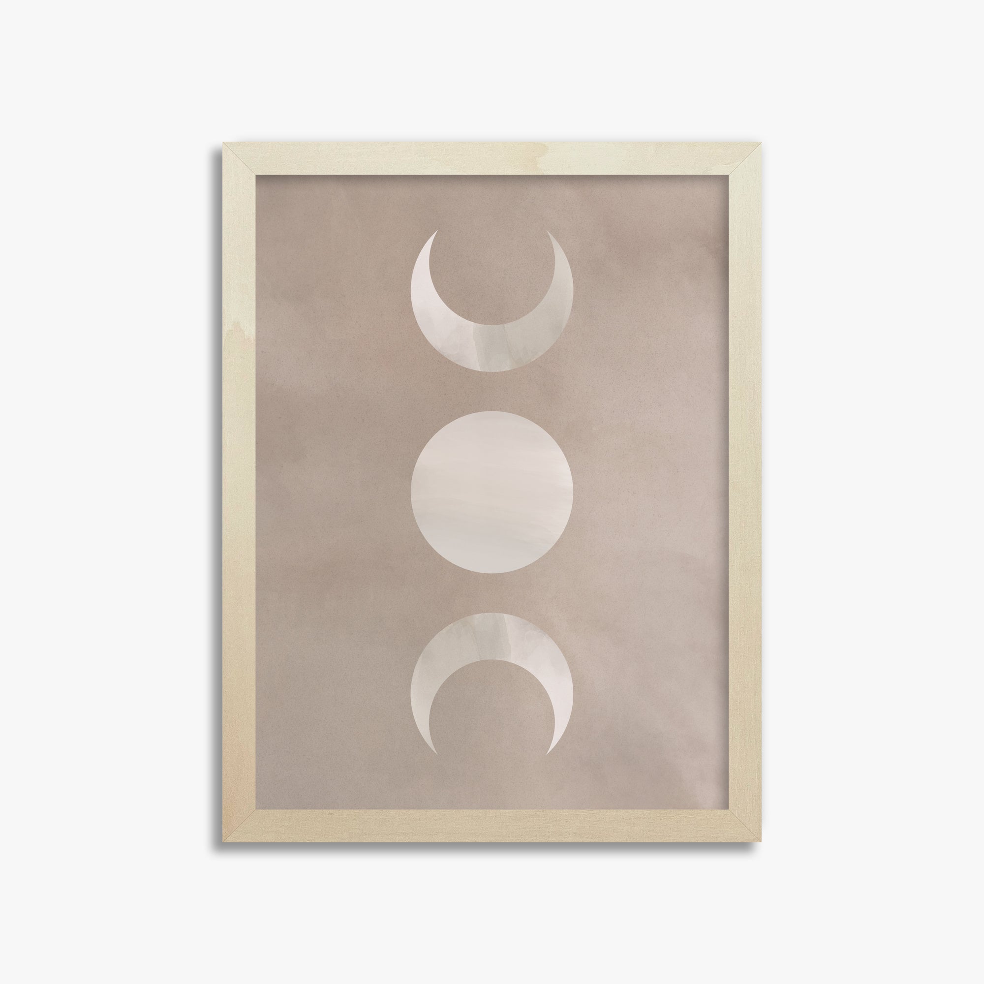 Lunar Phase Trio, 30x40cm Framed Art Reproduction With Lime Wood Frame
