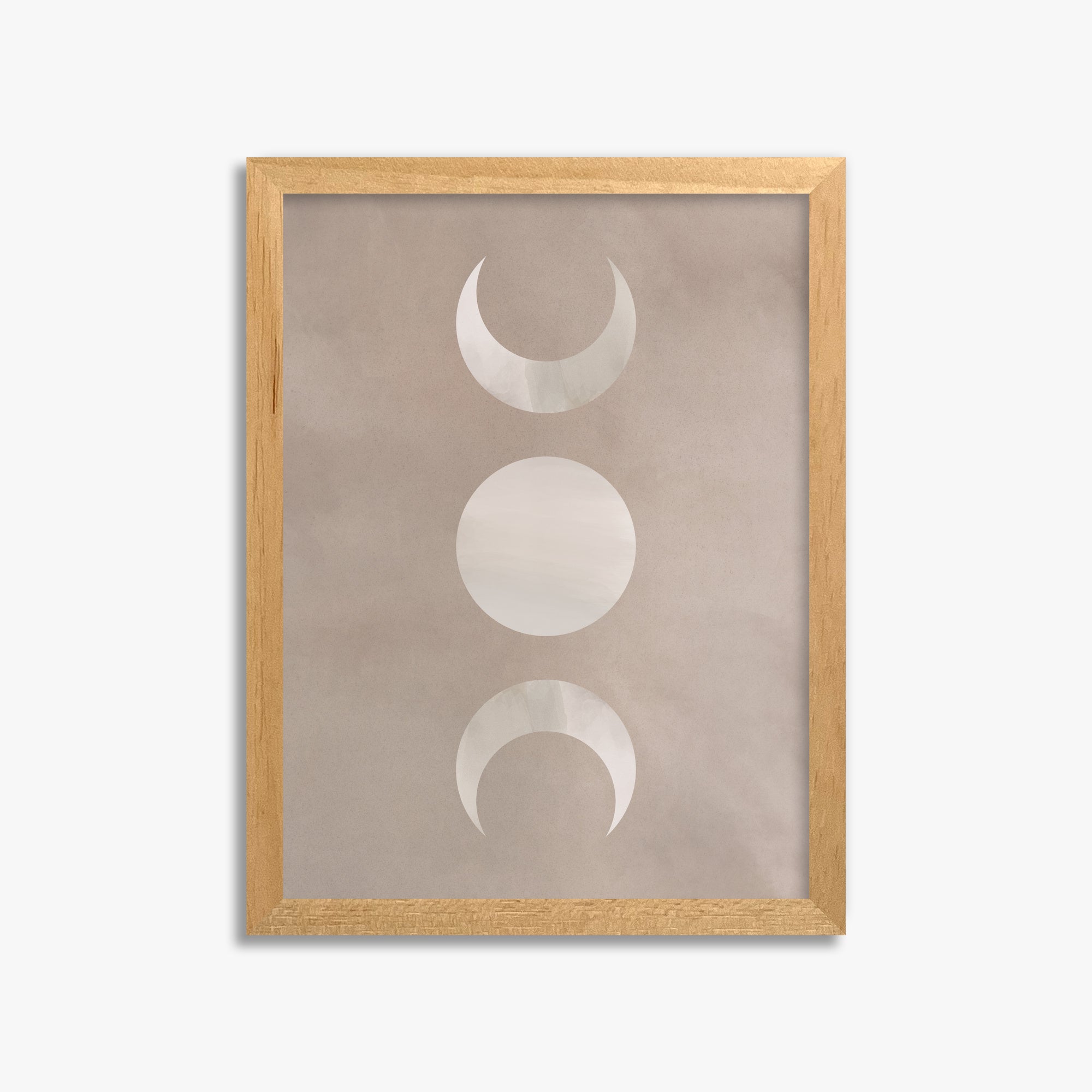 Lunar Phase Trio, 30x40cm Framed Poster With Oak Frame