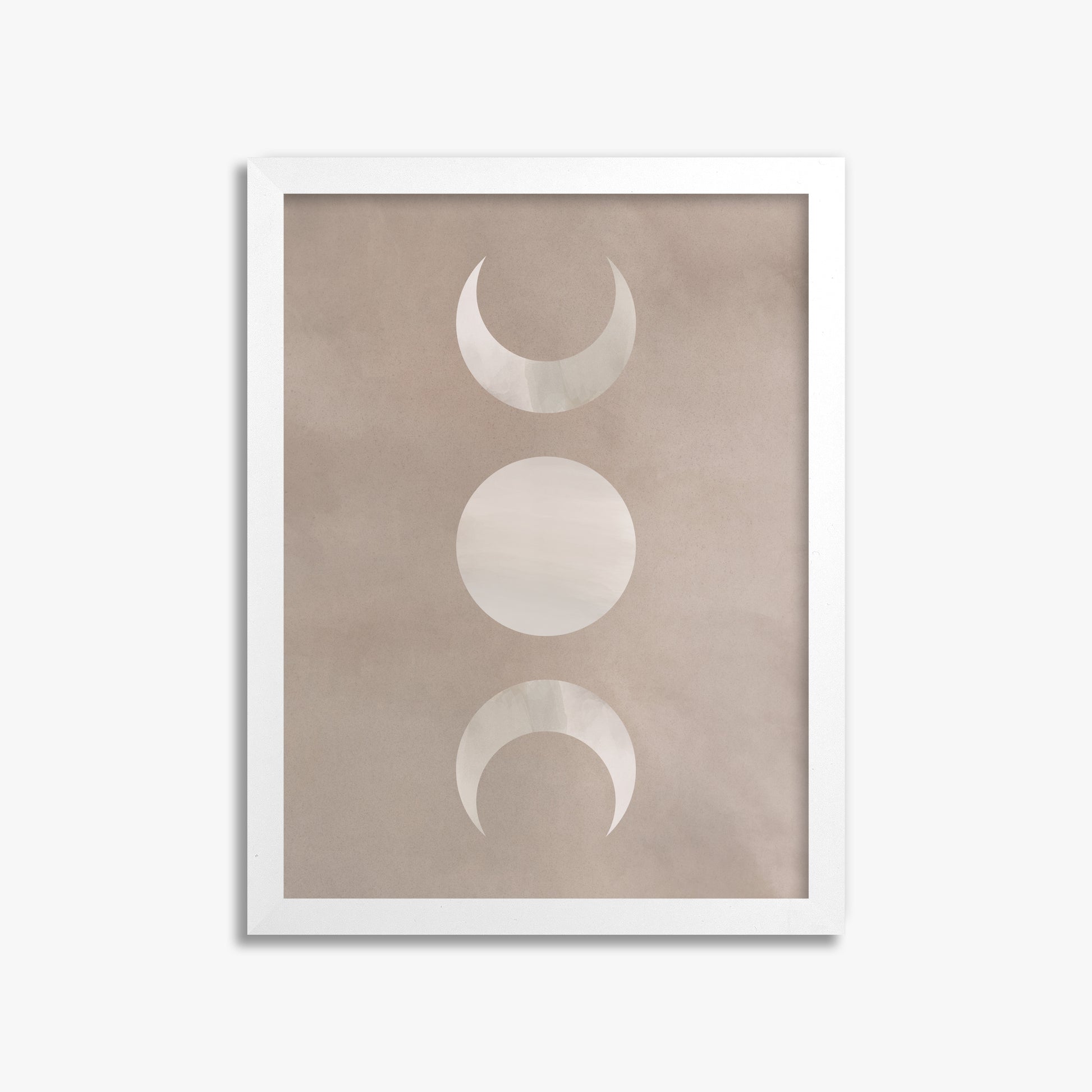 Lunar Phase Trio, 30x40cm Framed Poster With White Frame