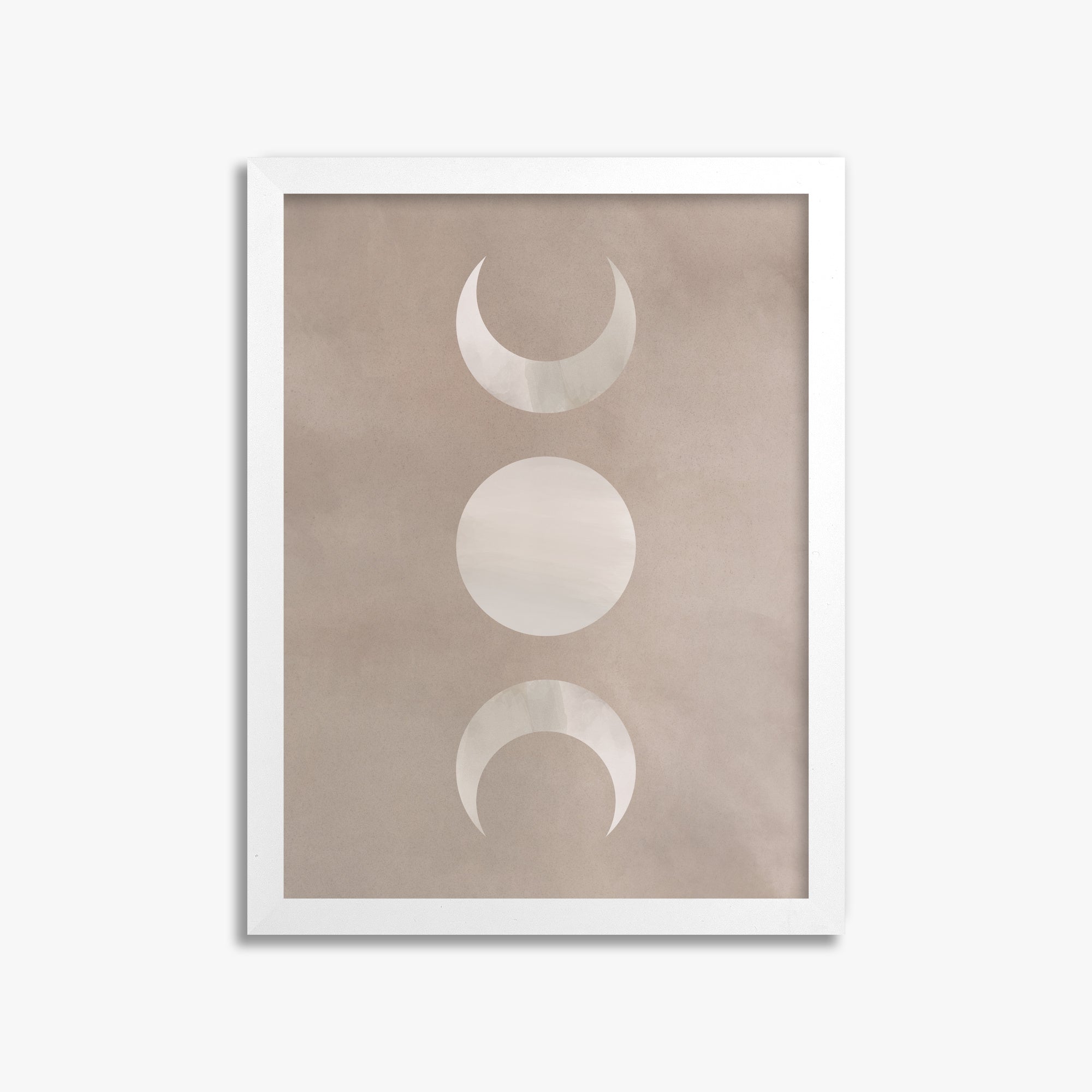 Lunar Phase Trio, 30x40cm Framed Poster With White Frame