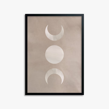 Lunar Phase Trio, 50x70cm Framed Poster With Black Frame