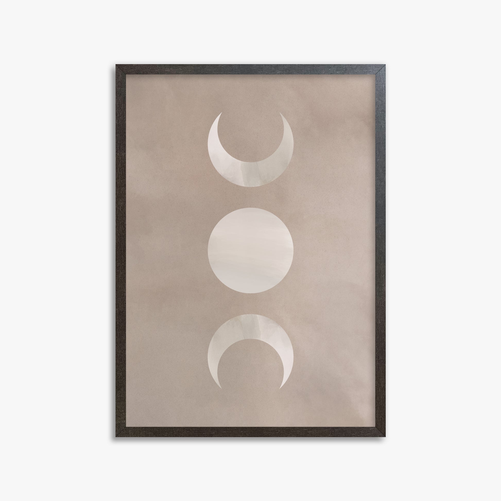 Lunar Phase Trio, 50x70cm Framed Art Reproduction With Espresso Frame