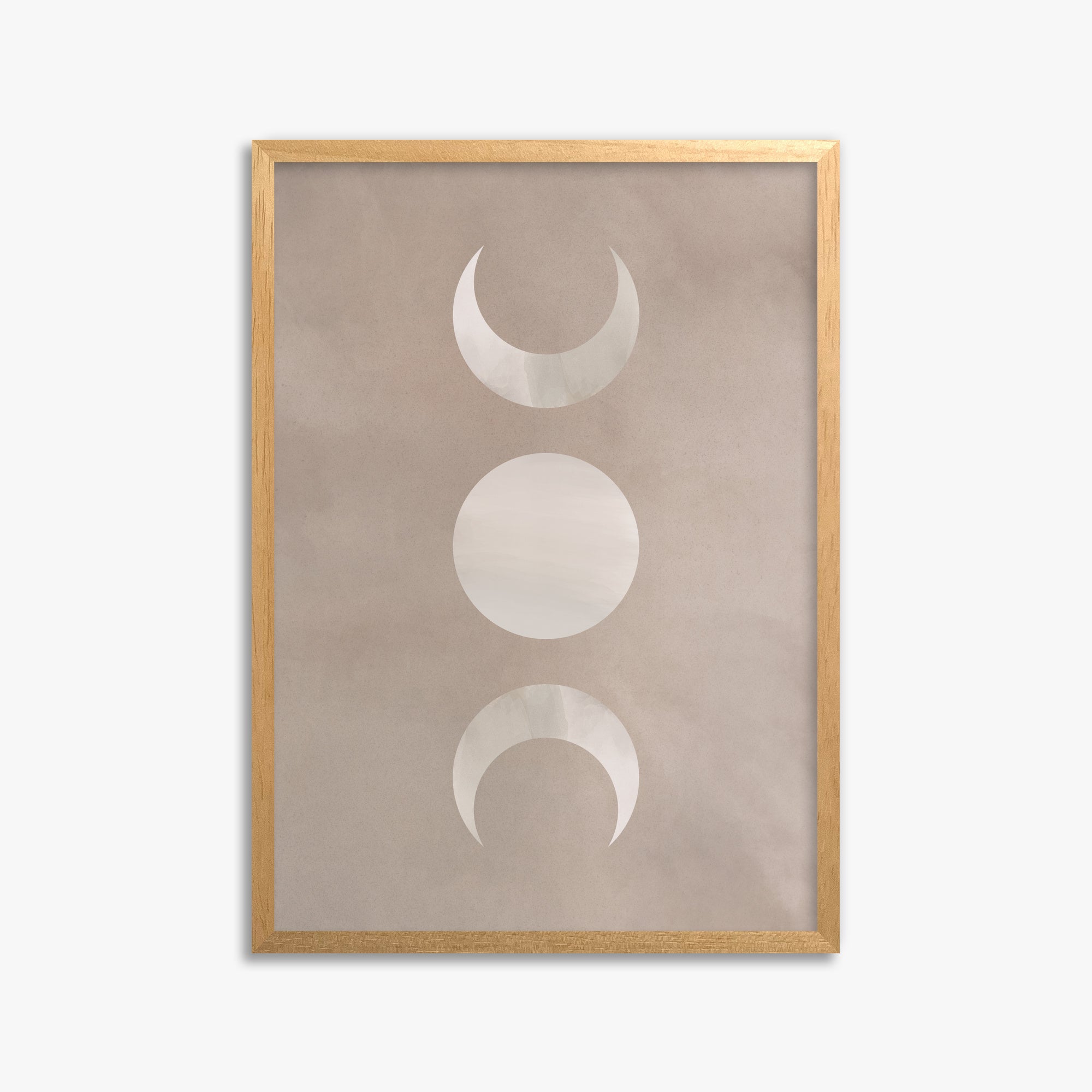 Lunar Phase Trio, 50x70cm Framed Poster With Oak Frame