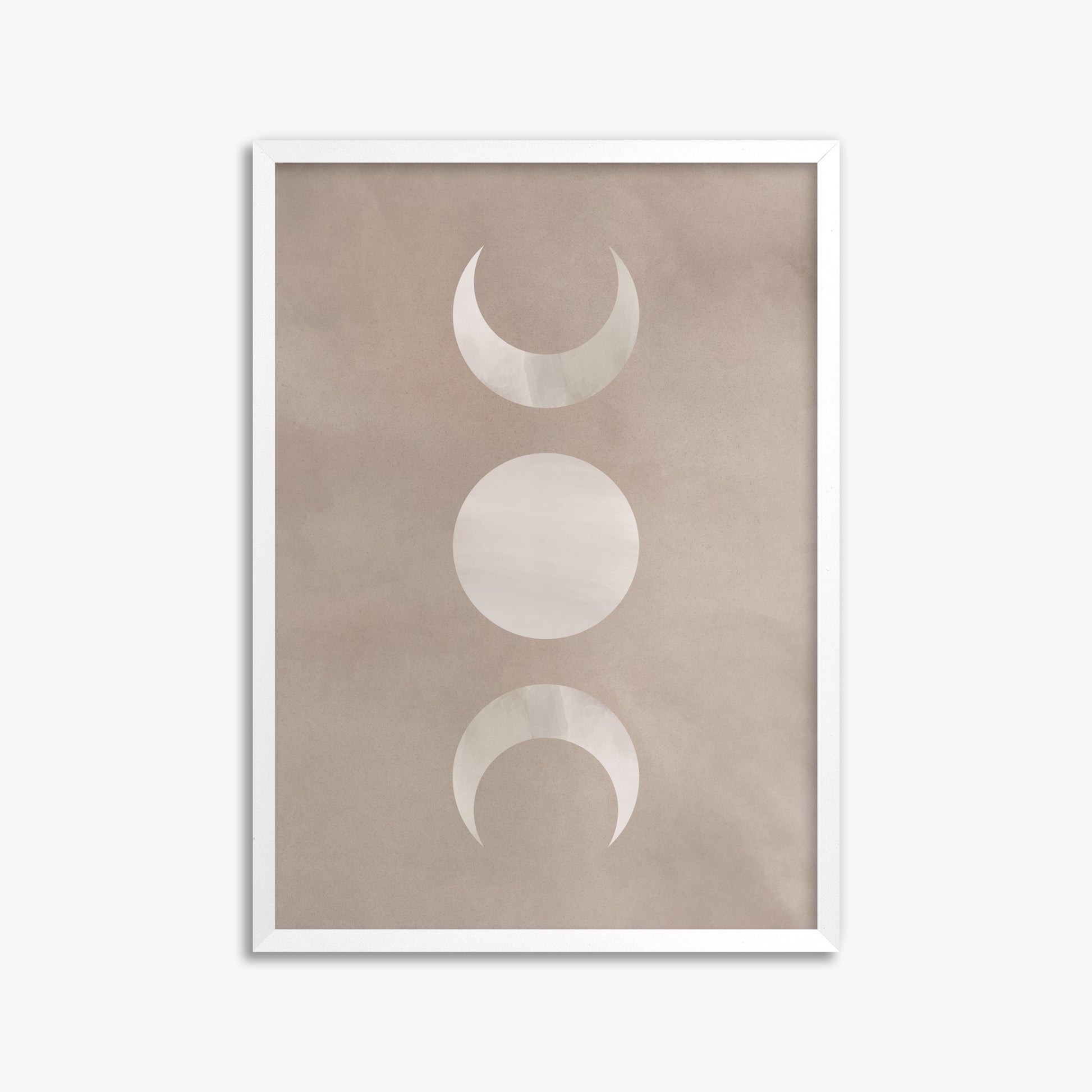 Lunar Phase Trio, 50x70cm Framed Poster With White Frame