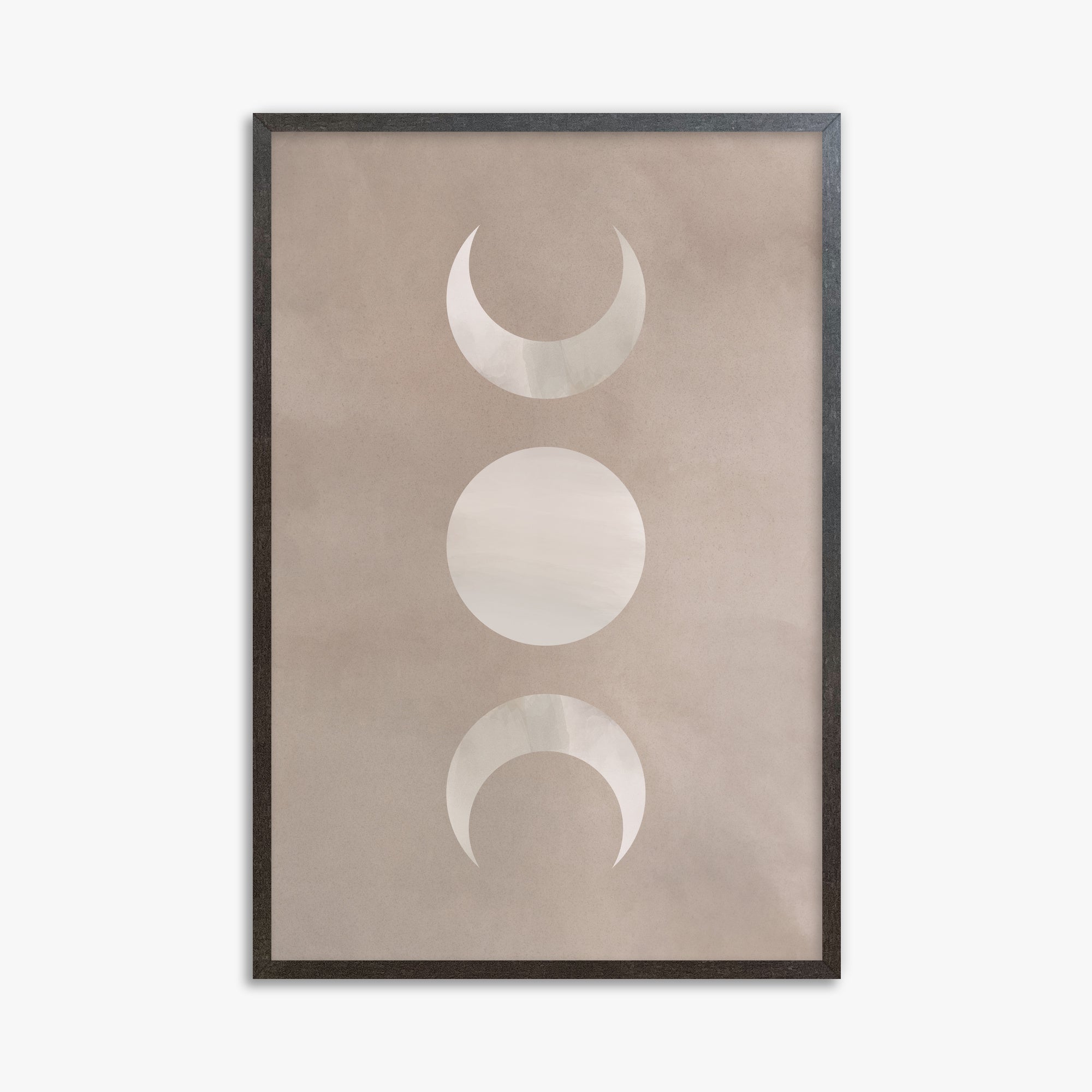 Lunar Phase Trio, 61x91cm Framed Art Reproduction With Espresso Frame