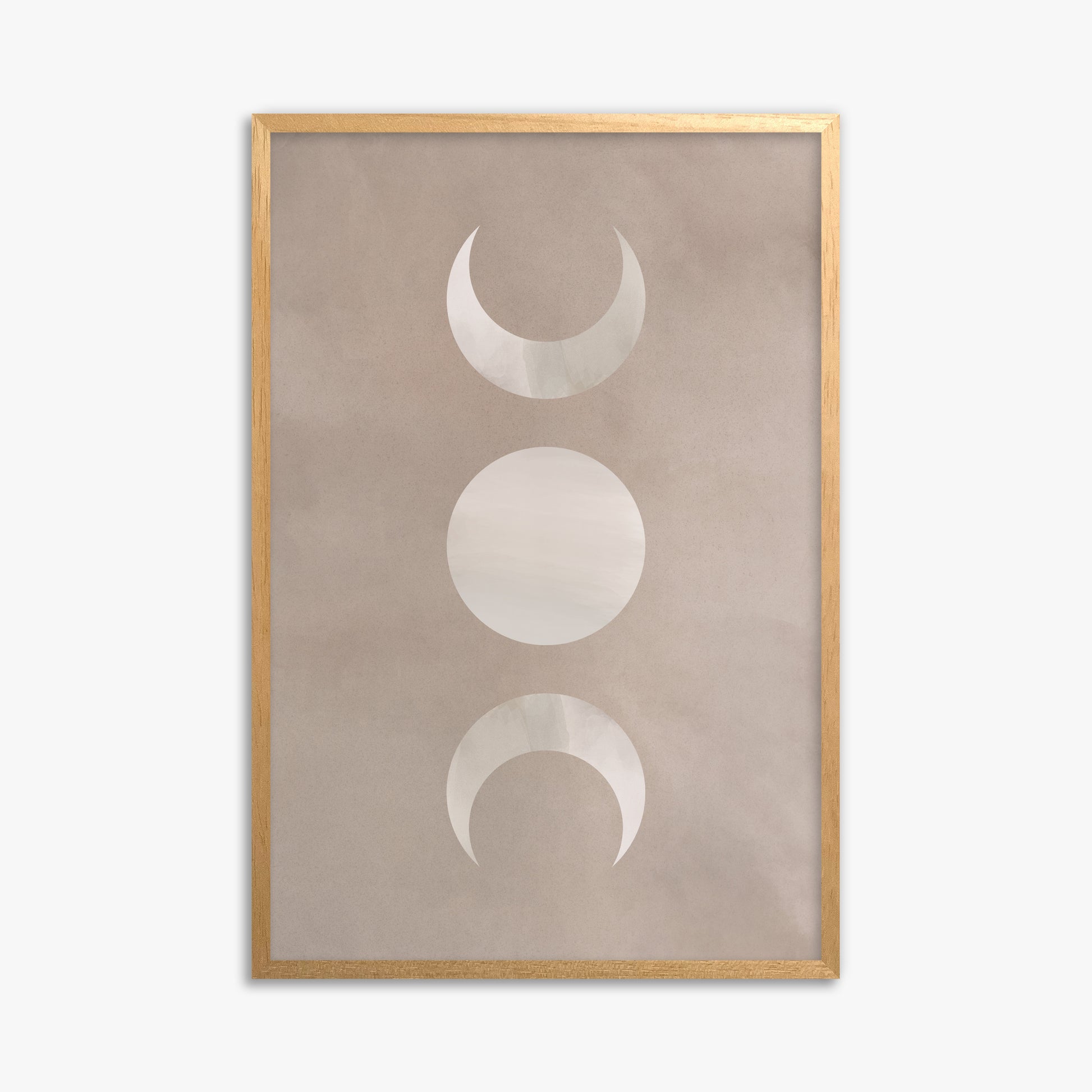 Lunar Phase Trio, 61x91cm Framed Poster With Oak Frame