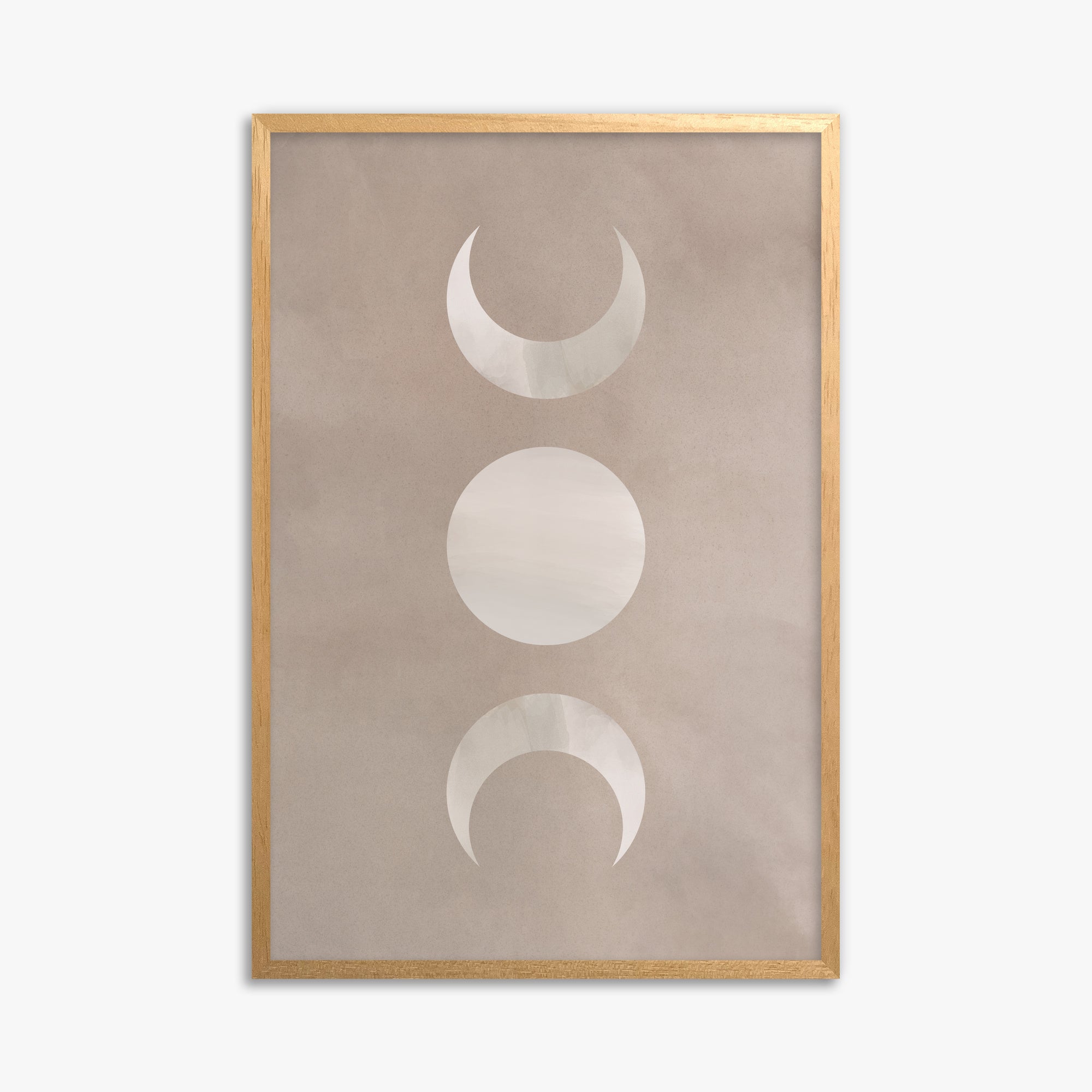Lunar Phase Trio, 61x91cm Framed Poster With Oak Frame