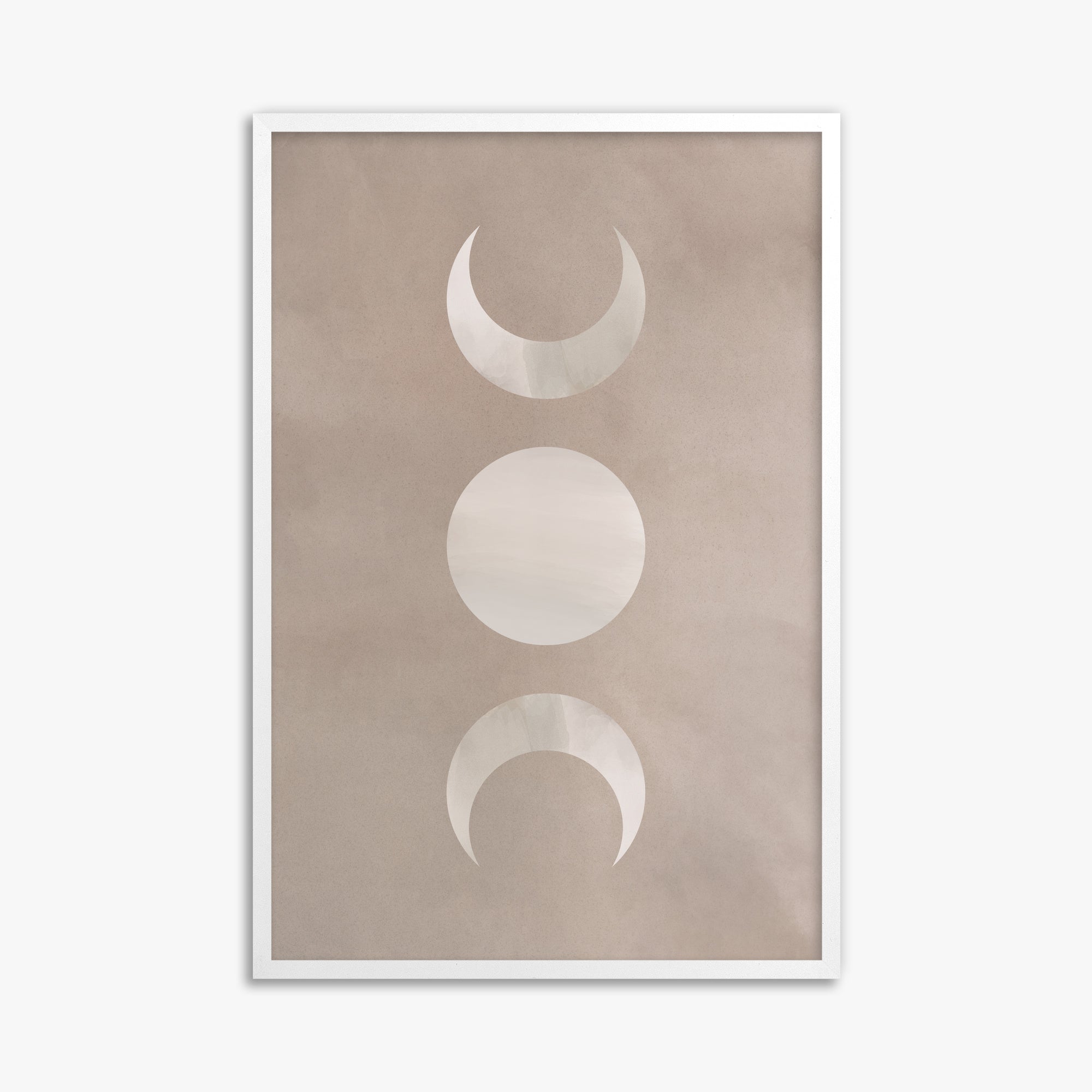Lunar Phase Trio, 61x91cm Framed Poster With White Frame