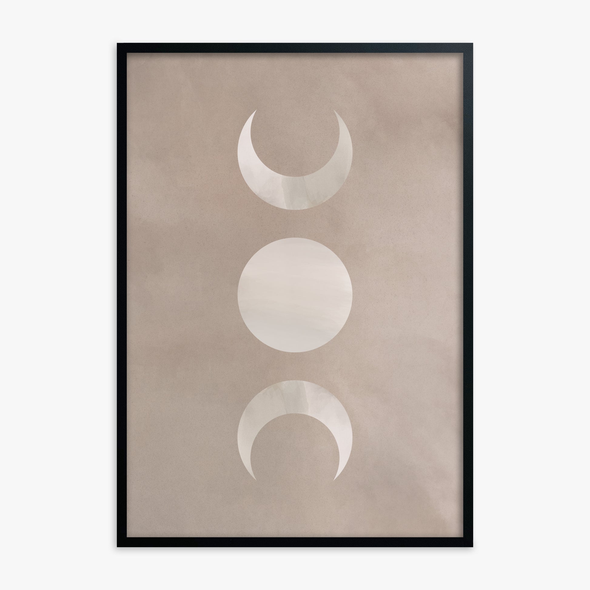 Lunar Phase Trio, Black Framed Poster With Black Frame