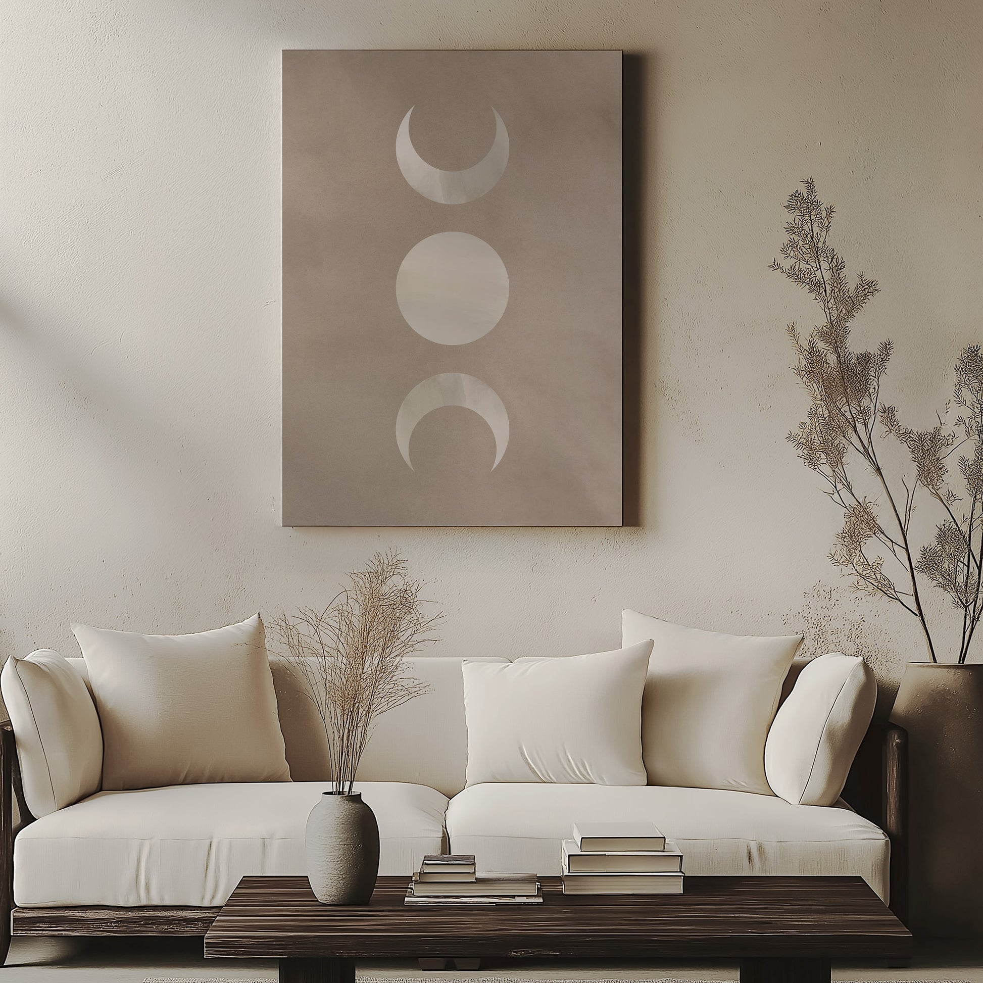 Design Concept No. 57 for Lunar Phase Trio Japanese Satin Canvas Wall Art