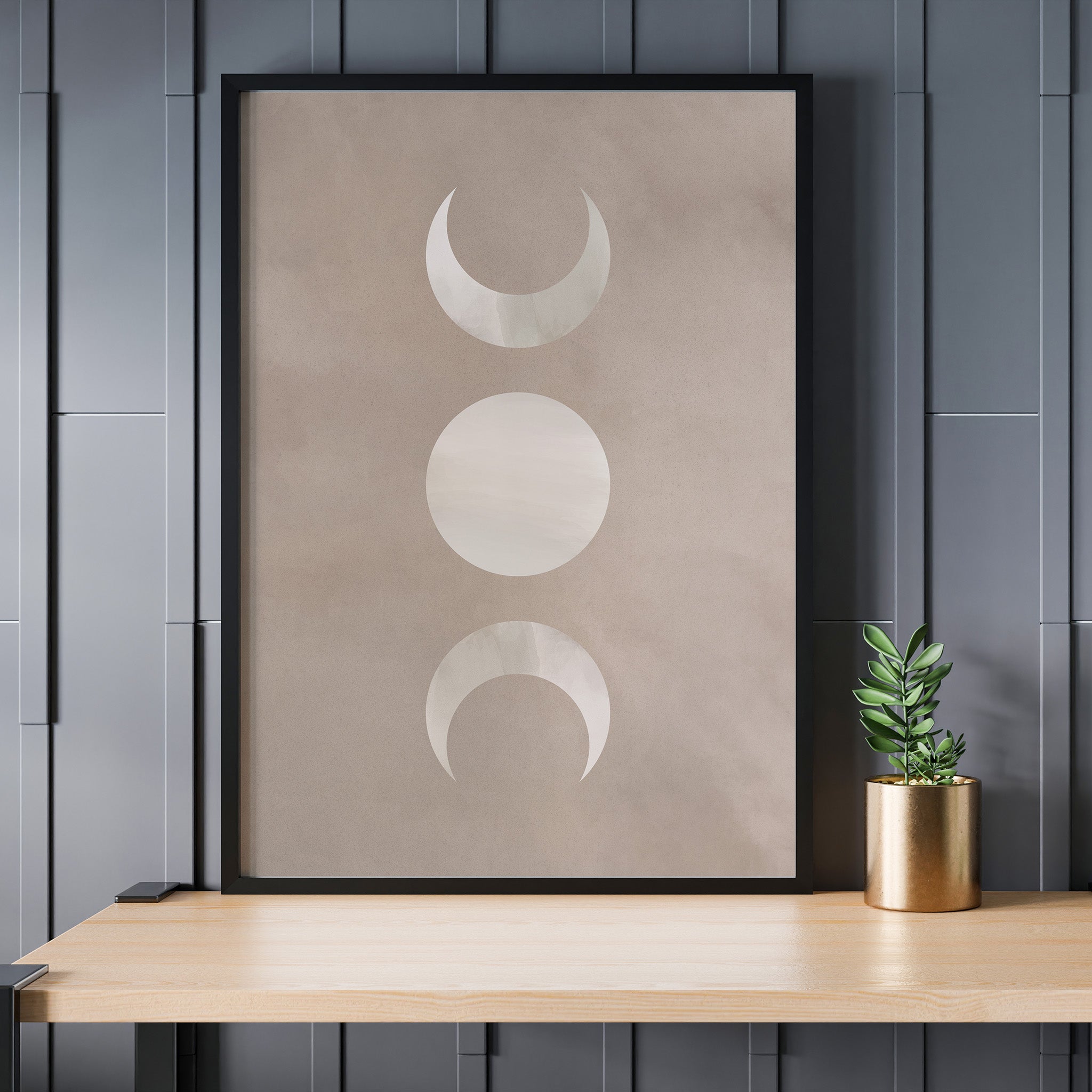 Design Concept No. 24 for Lunar Phase Trio Modern Poster Art