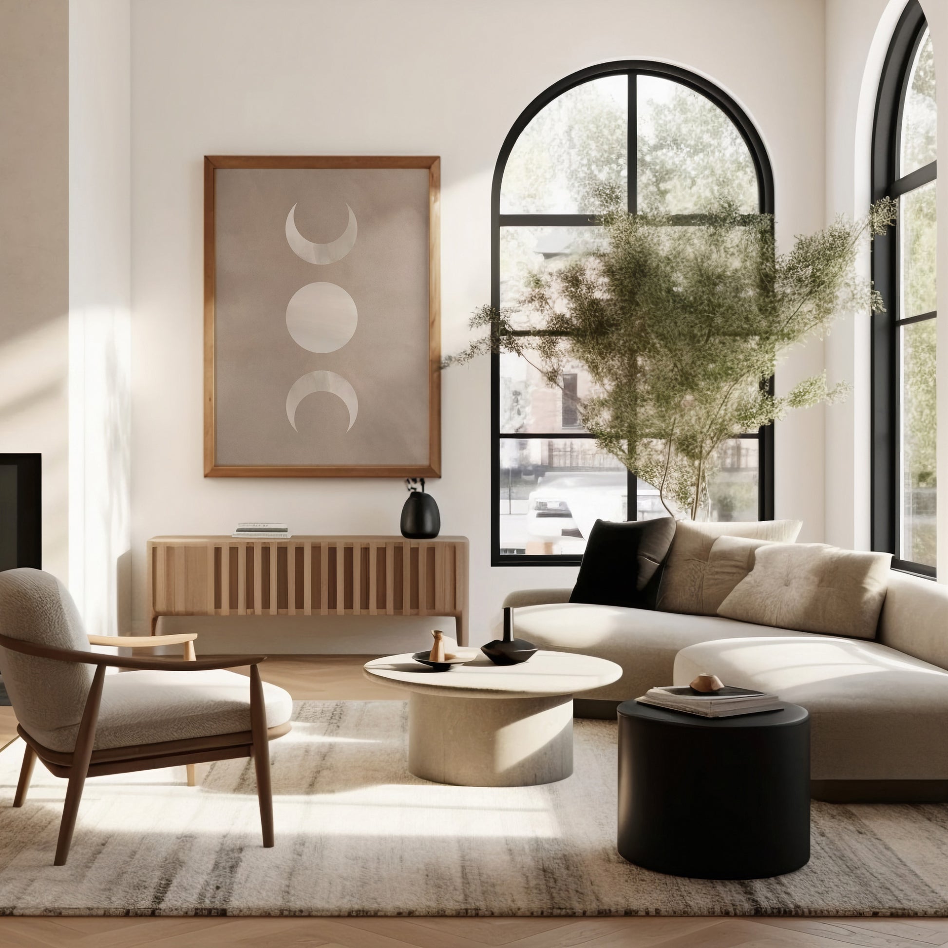 Design Concept No. 40 for Lunar Phase Trio Modern Poster Art
