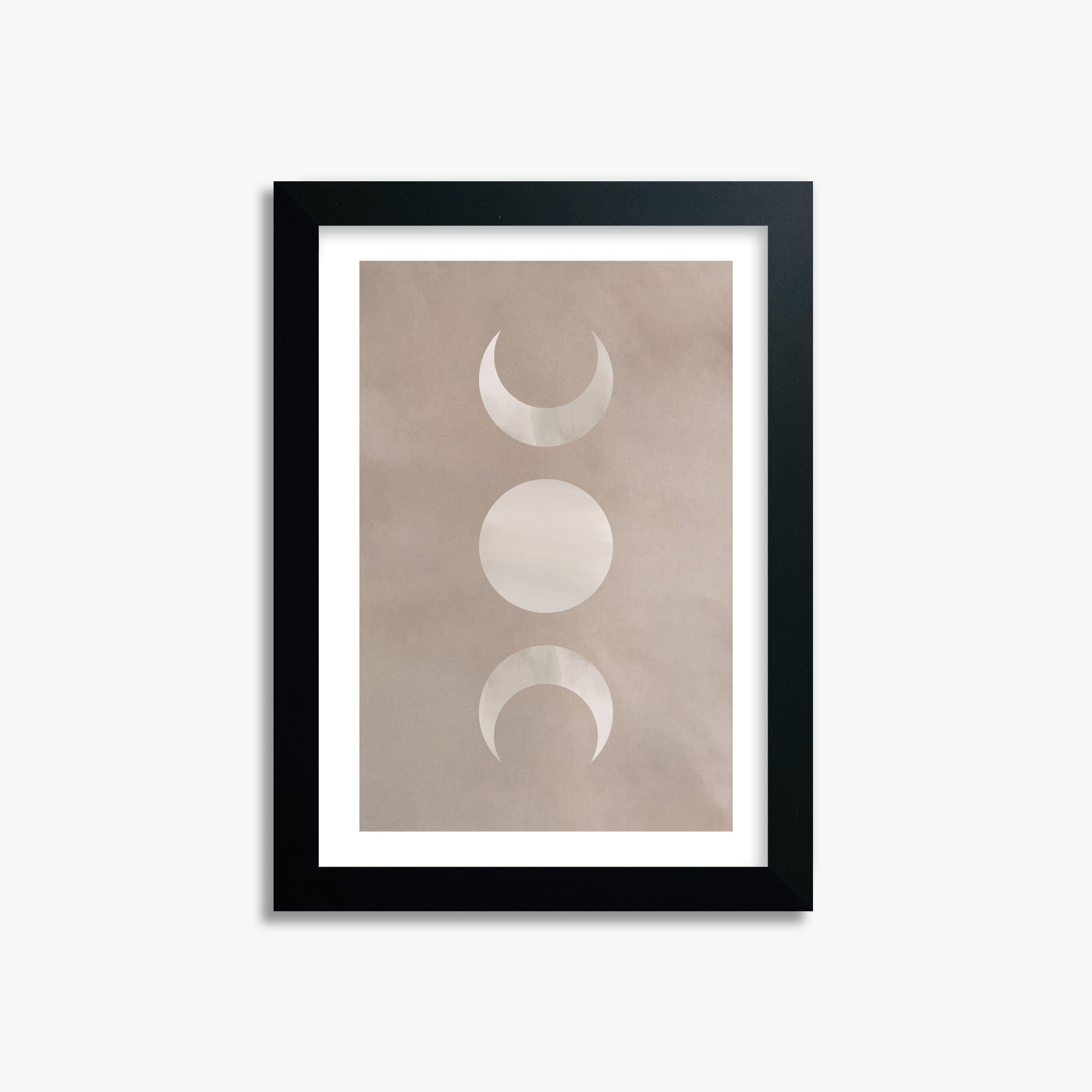 Lunar Phase Trio, 21x30cm Black Framed Art Reproduction
