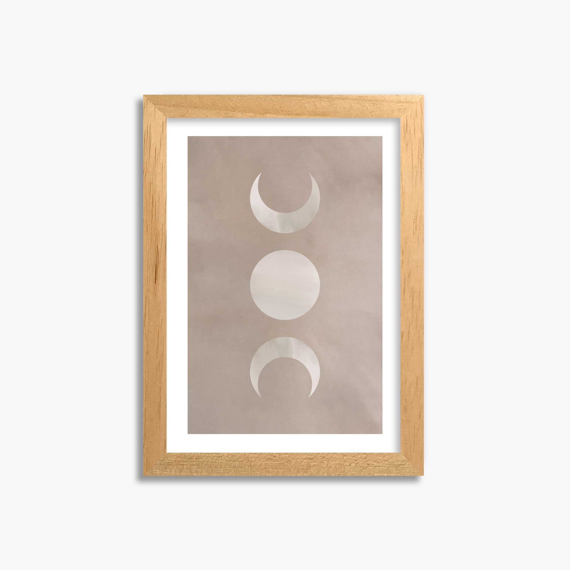 Lunar Phase Trio, 21x30cm Oak Framed Art Reproduction
