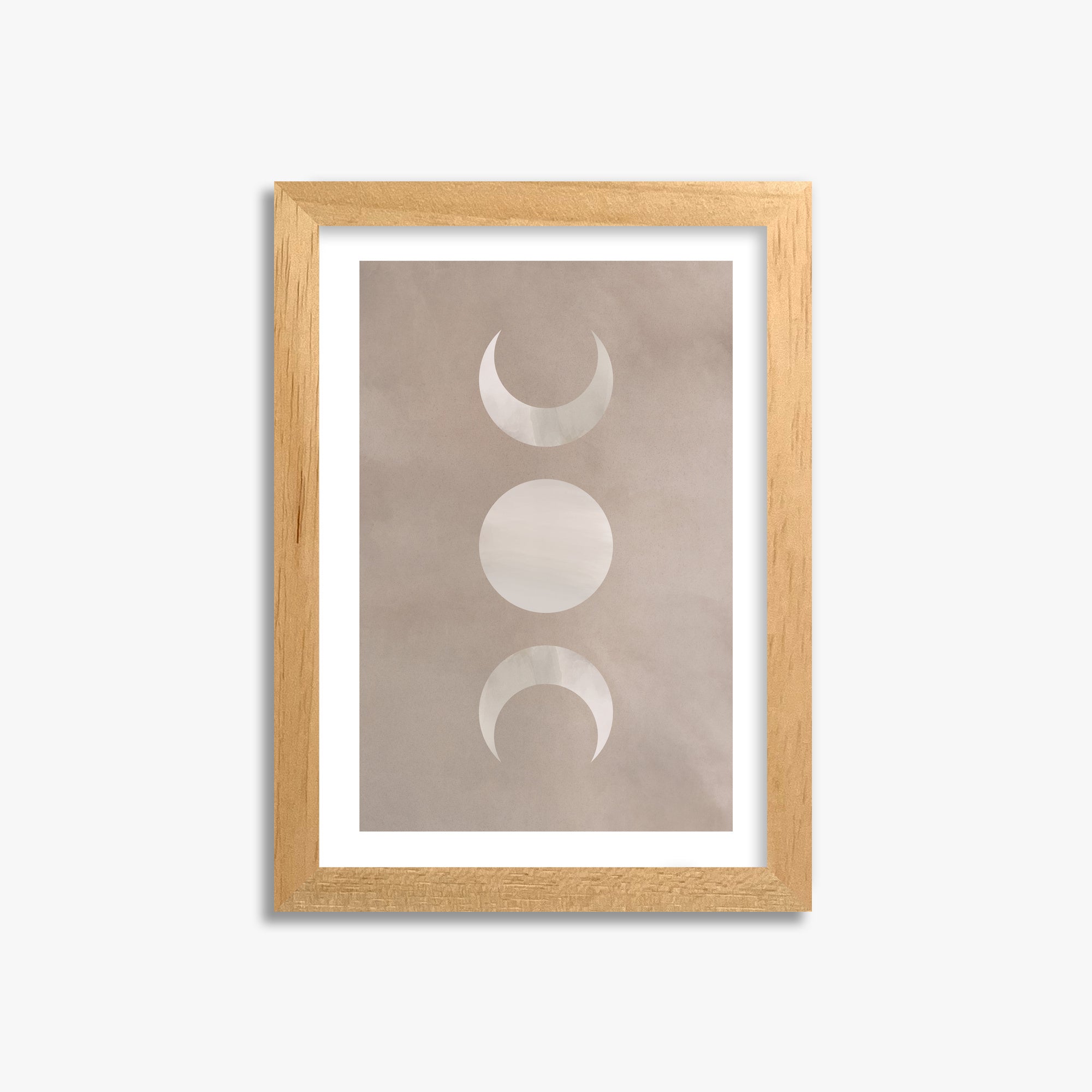Lunar Phase Trio, 21x30cm Oak Framed Art Reproduction