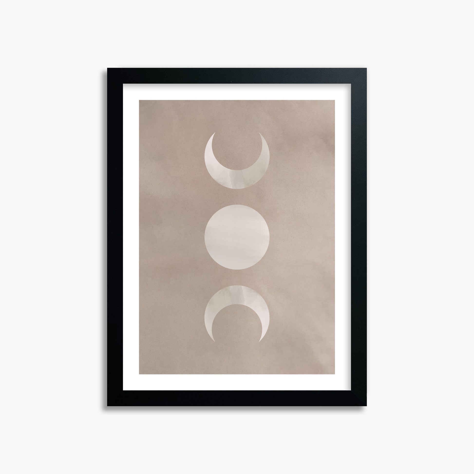 Lunar Phase Trio, 30x40cm Black Framed Art Reproduction