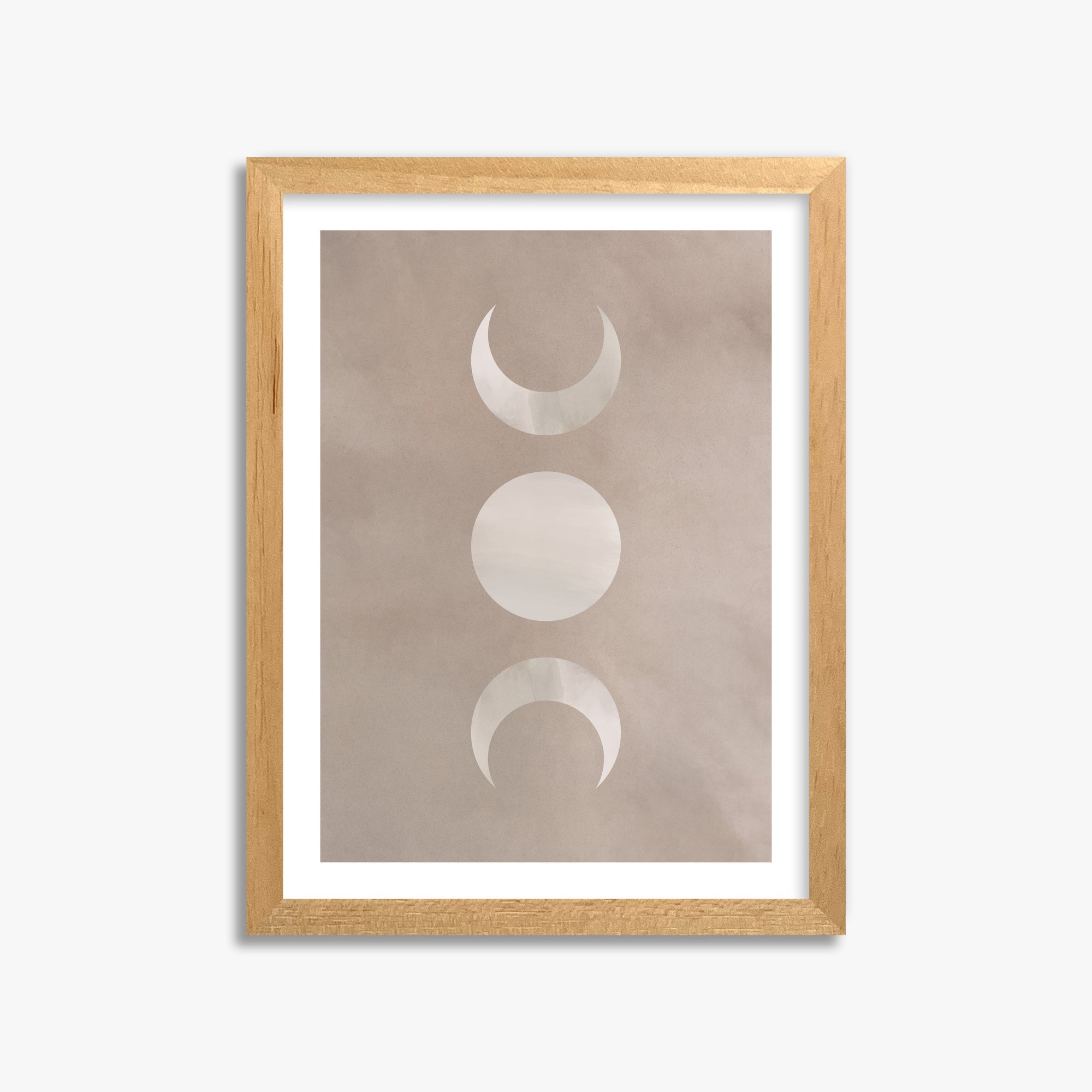 Lunar Phase Trio, 30x40cm Oak Framed Art Reproduction