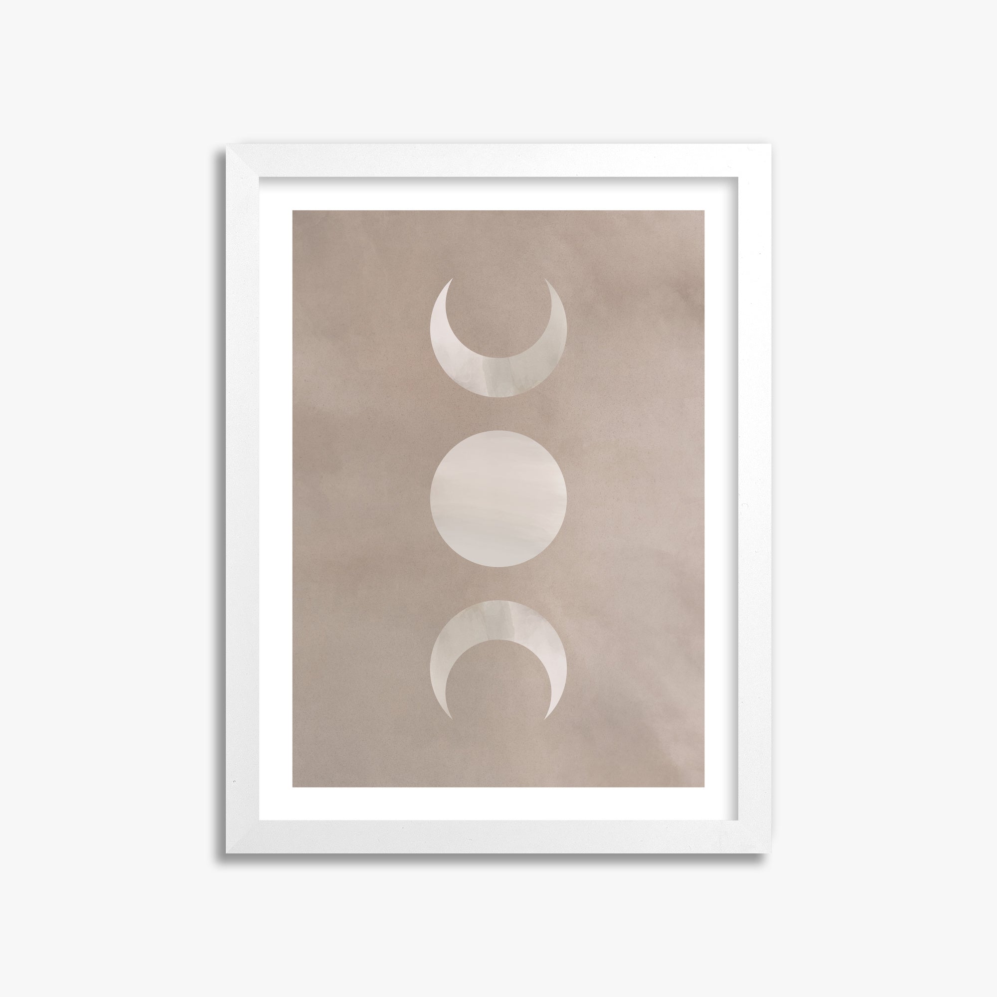 Lunar Phase Trio, 30x40cm Whitek Framed Art Reproduction