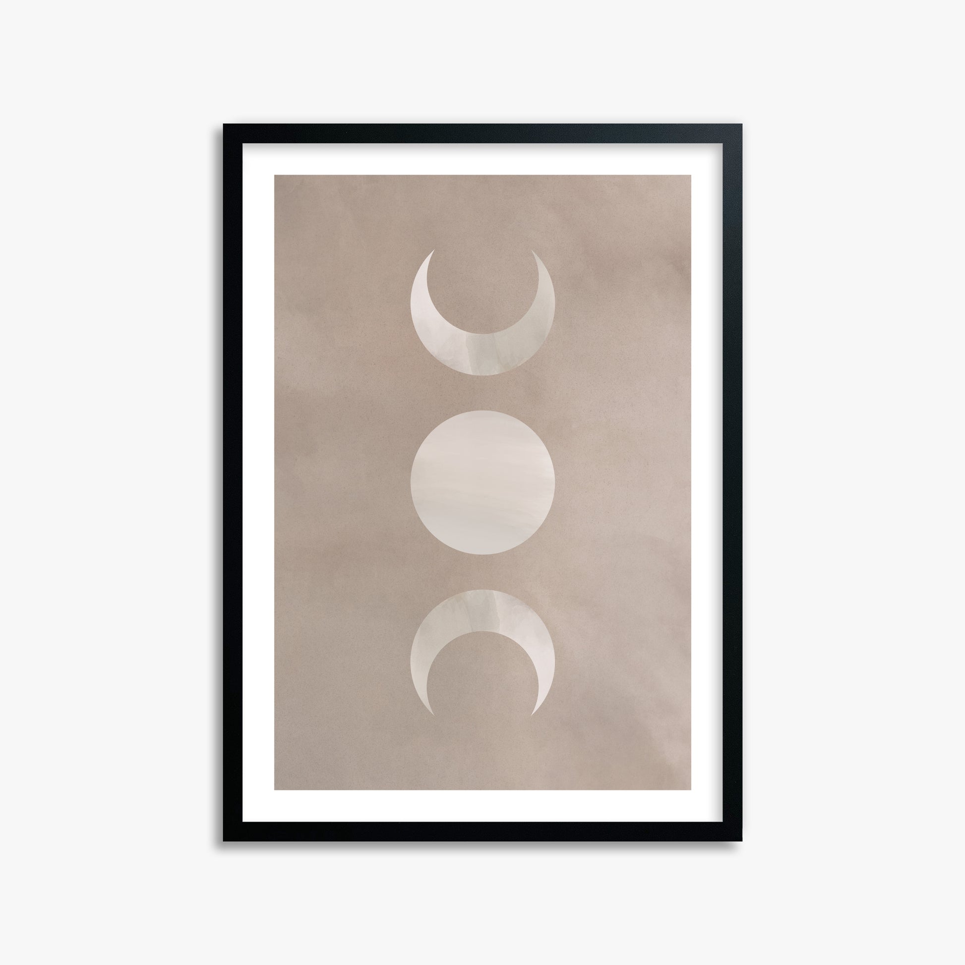 Lunar Phase Trio, 50x70cm Black Framed Art Reproduction