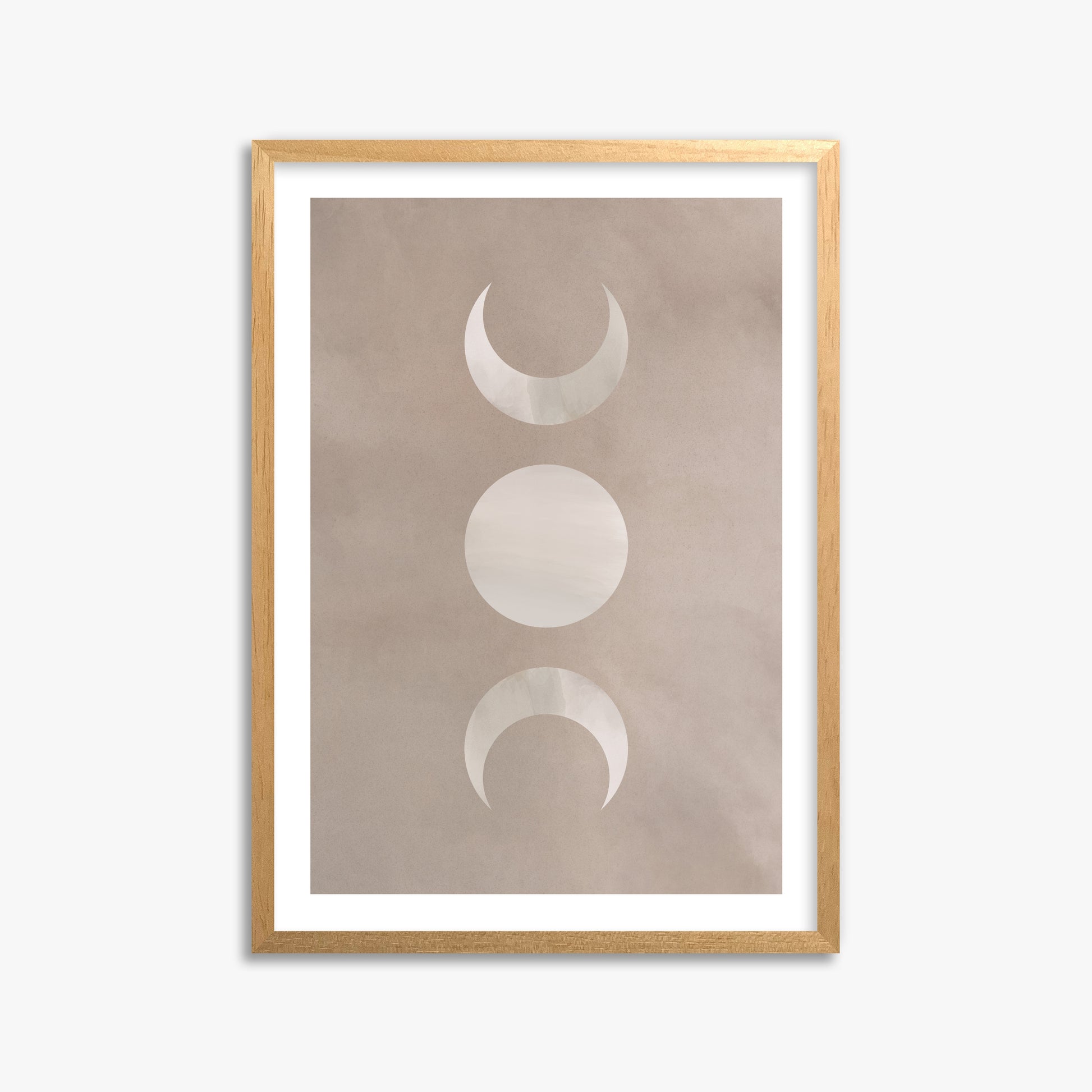 Lunar Phase Trio, 50x70cm Oak Framed Art Reproduction