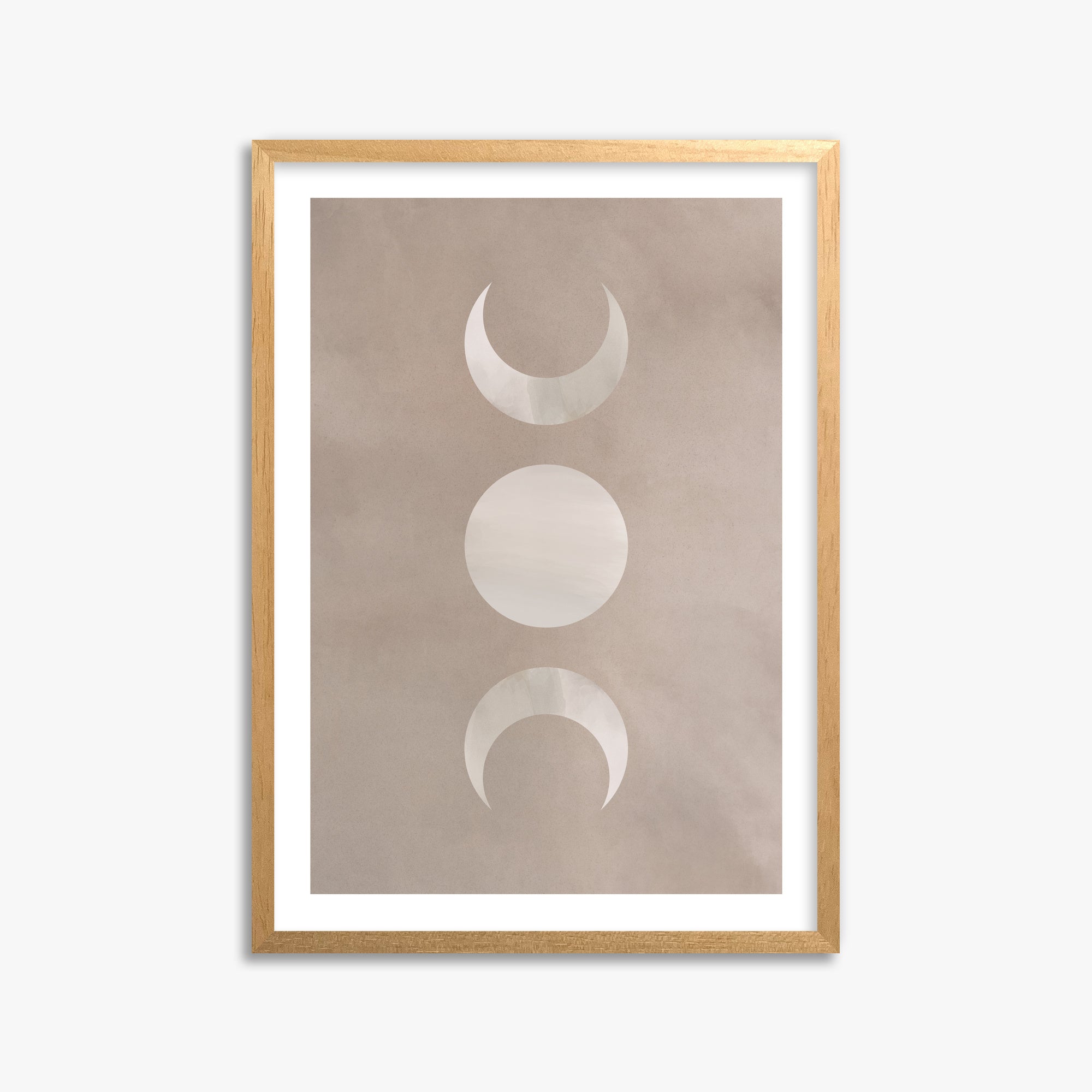 Lunar Phase Trio, 50x70cm Oak Framed Art Reproduction