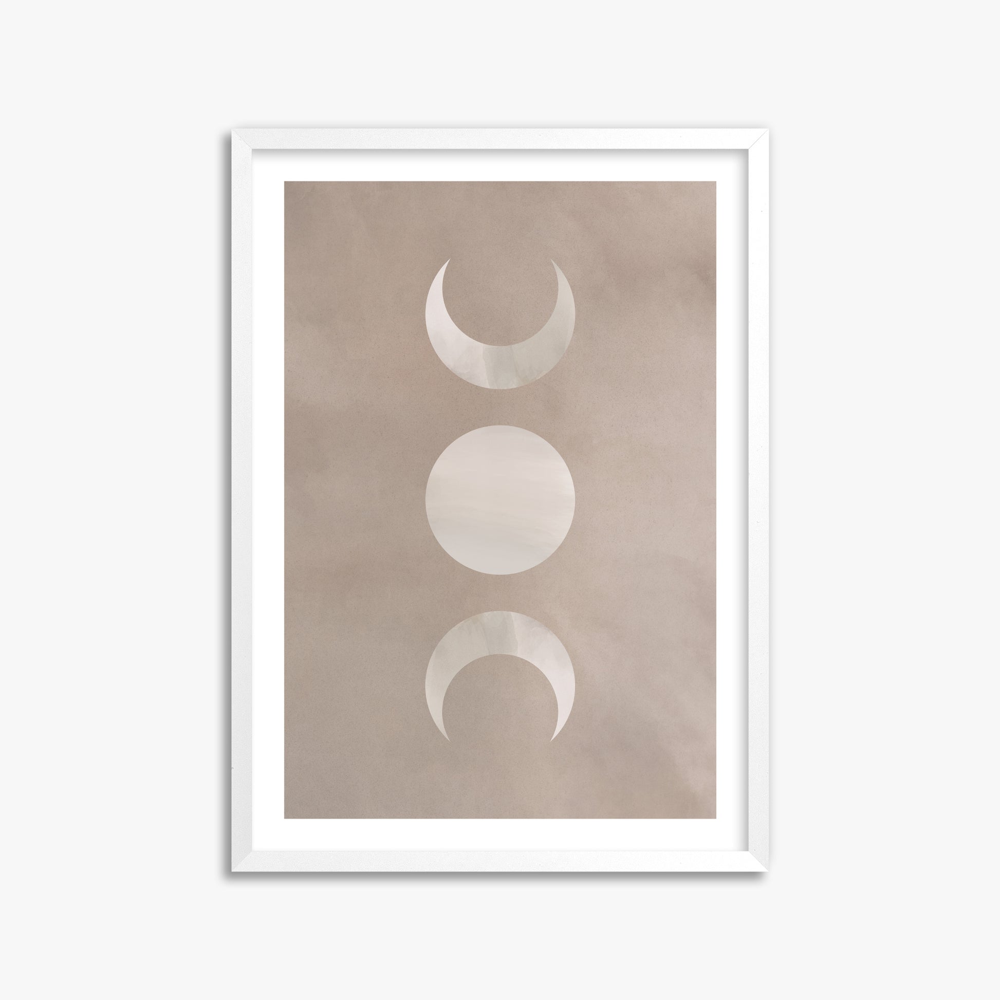 Lunar Phase Trio, 50x70cm Whitek Framed Art Reproduction